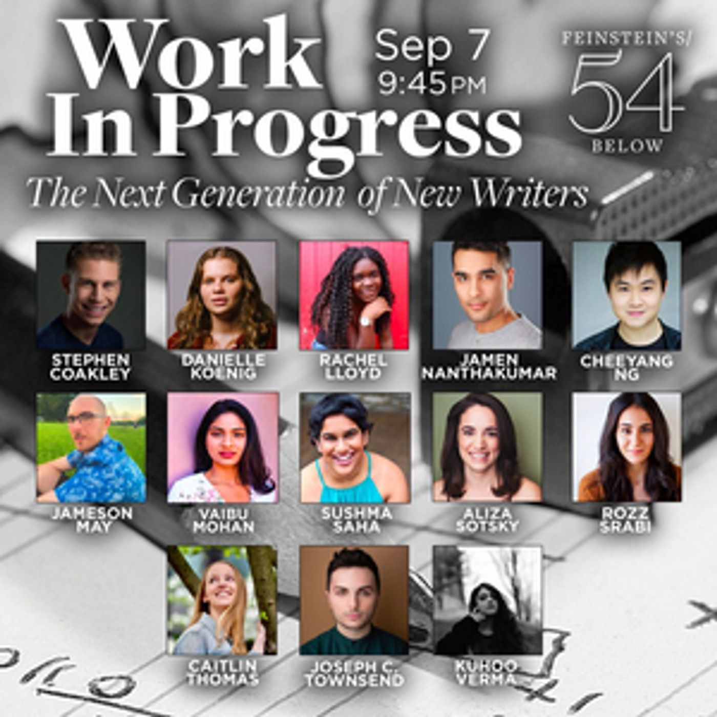 Kuhoo Verma, Cheeyang Ng & More to be Featured in WORK IN PROGRESS: THE NEXT GENERATION OF NEW WRITERS  Image