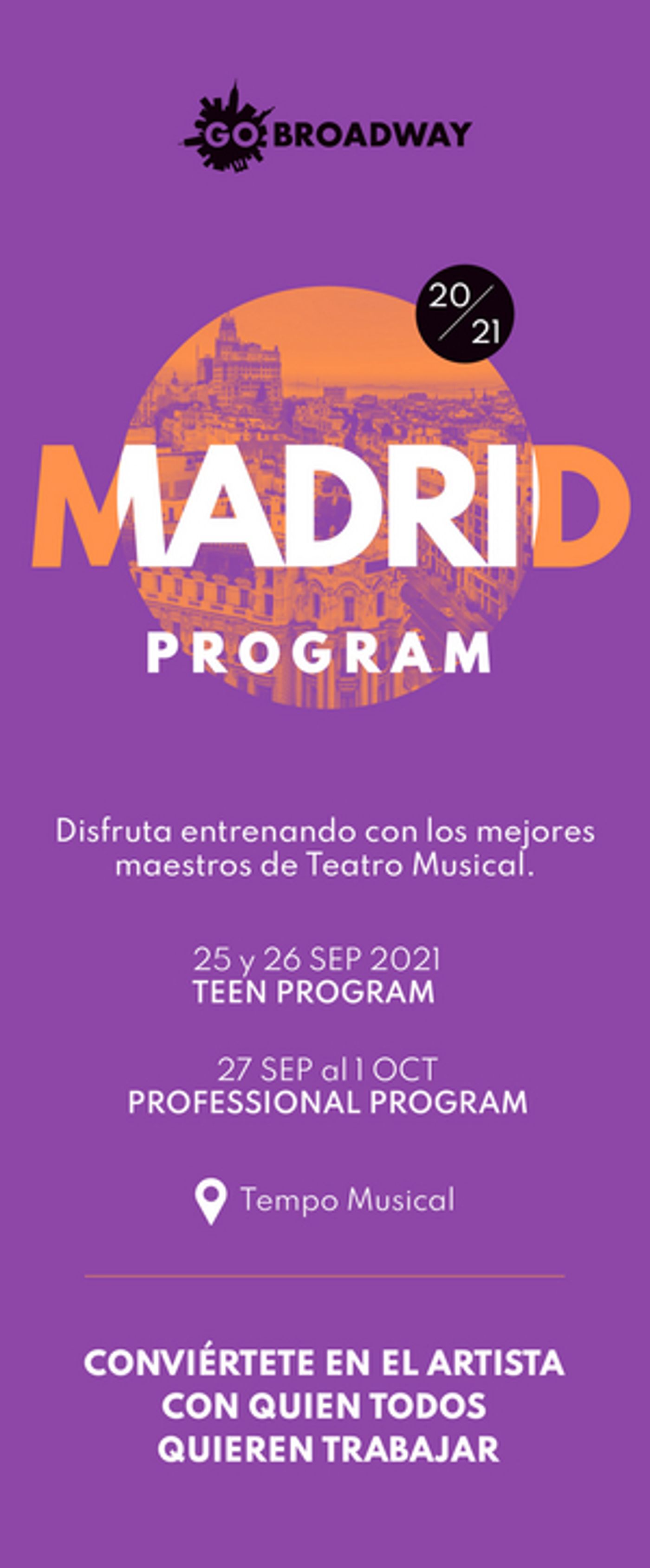 GO BROADWAY llega a Madrid con su curso intensivo de teatro  musical  Image