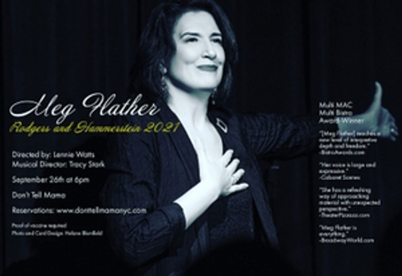 Review: MEG FLATHER: RODGERS & HAMMERSTEIN 2021 Restores the Drama to R&H at Don't Tell Mama  Image