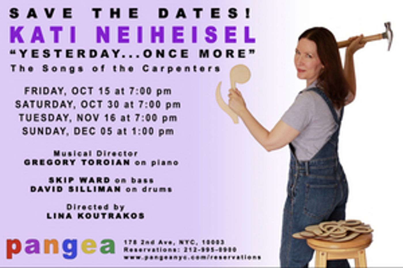 Kati Neiheisel Explores The Music of The Carpenters in YESTERDAY... ONCE MORE At Pangea October 15 Through December 5  Image