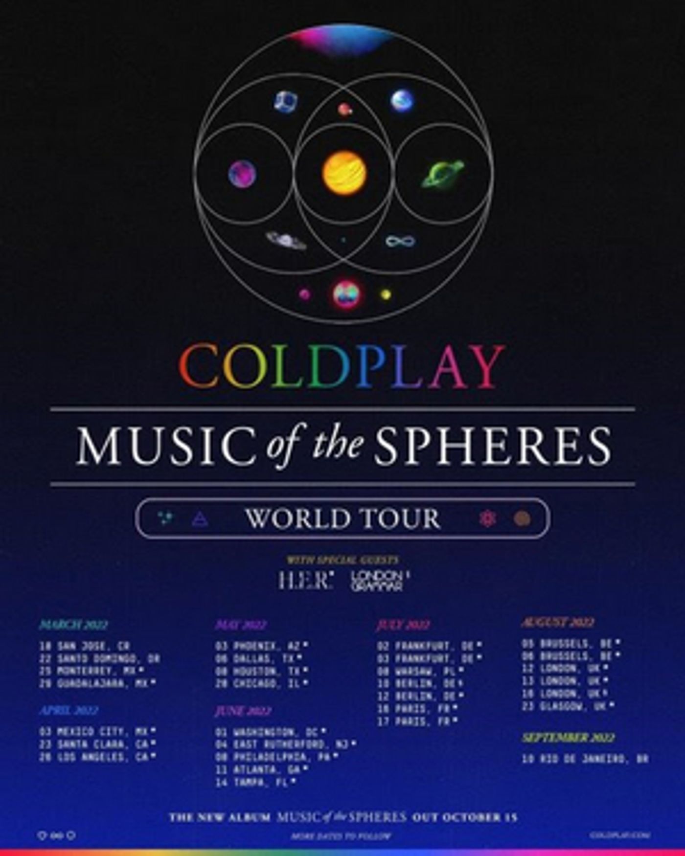 Coldplay Announces Music of the Spheres World Tour  Image