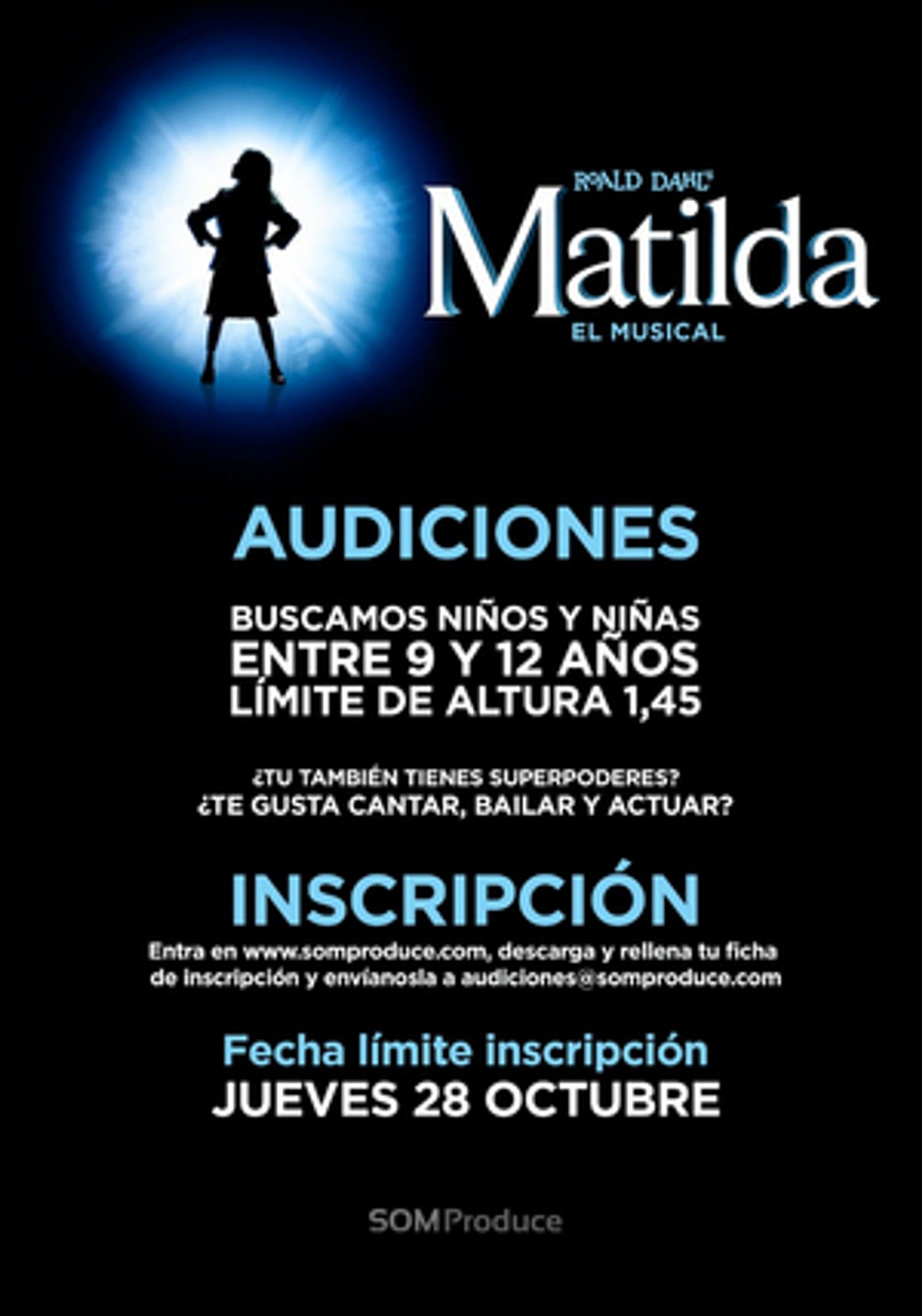 SOM Produce convoca audiciones para MATILDA  Image