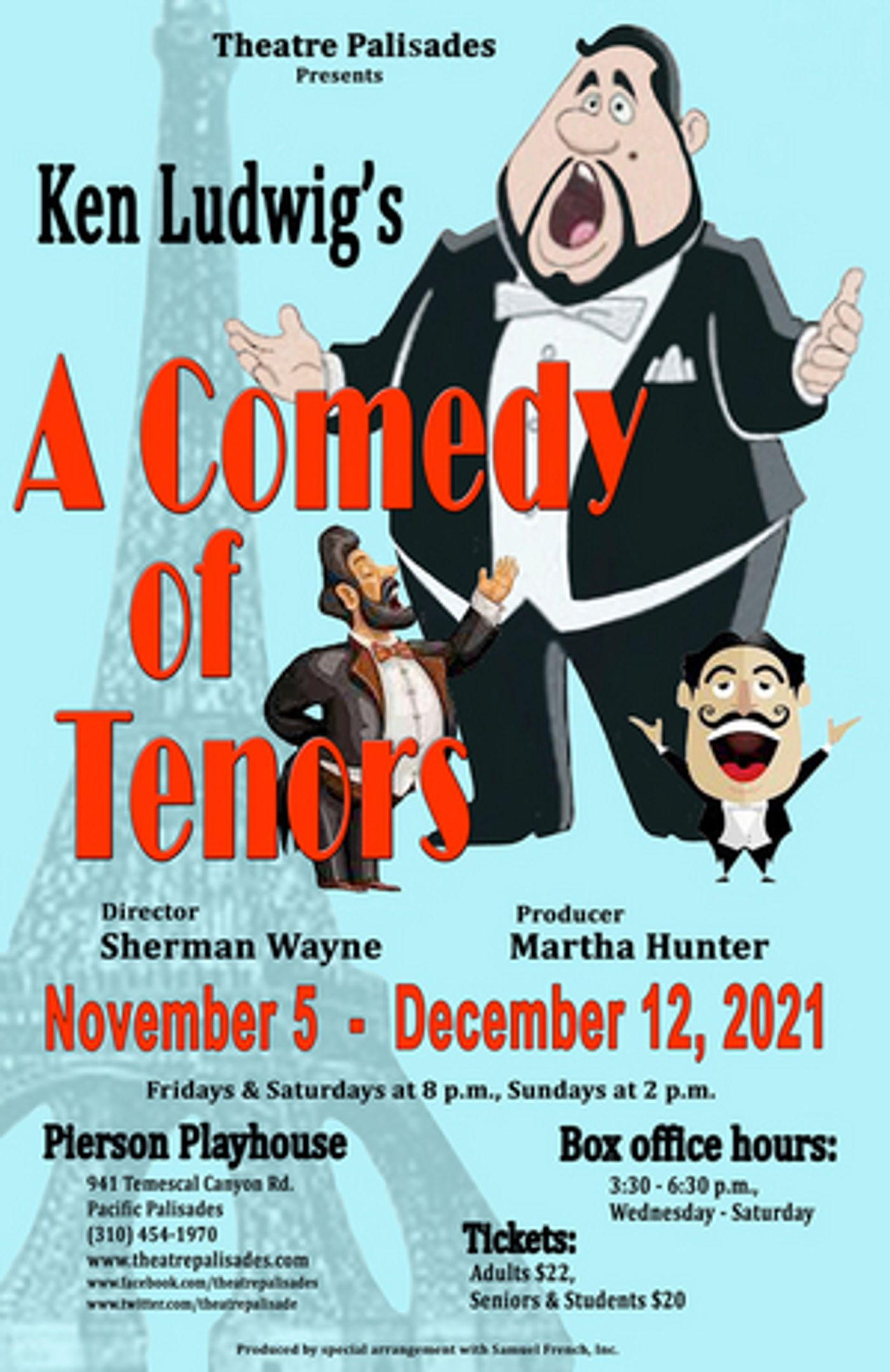 A COMEDY OF TENORS Opens November 5 at Theatre Palisades  Image