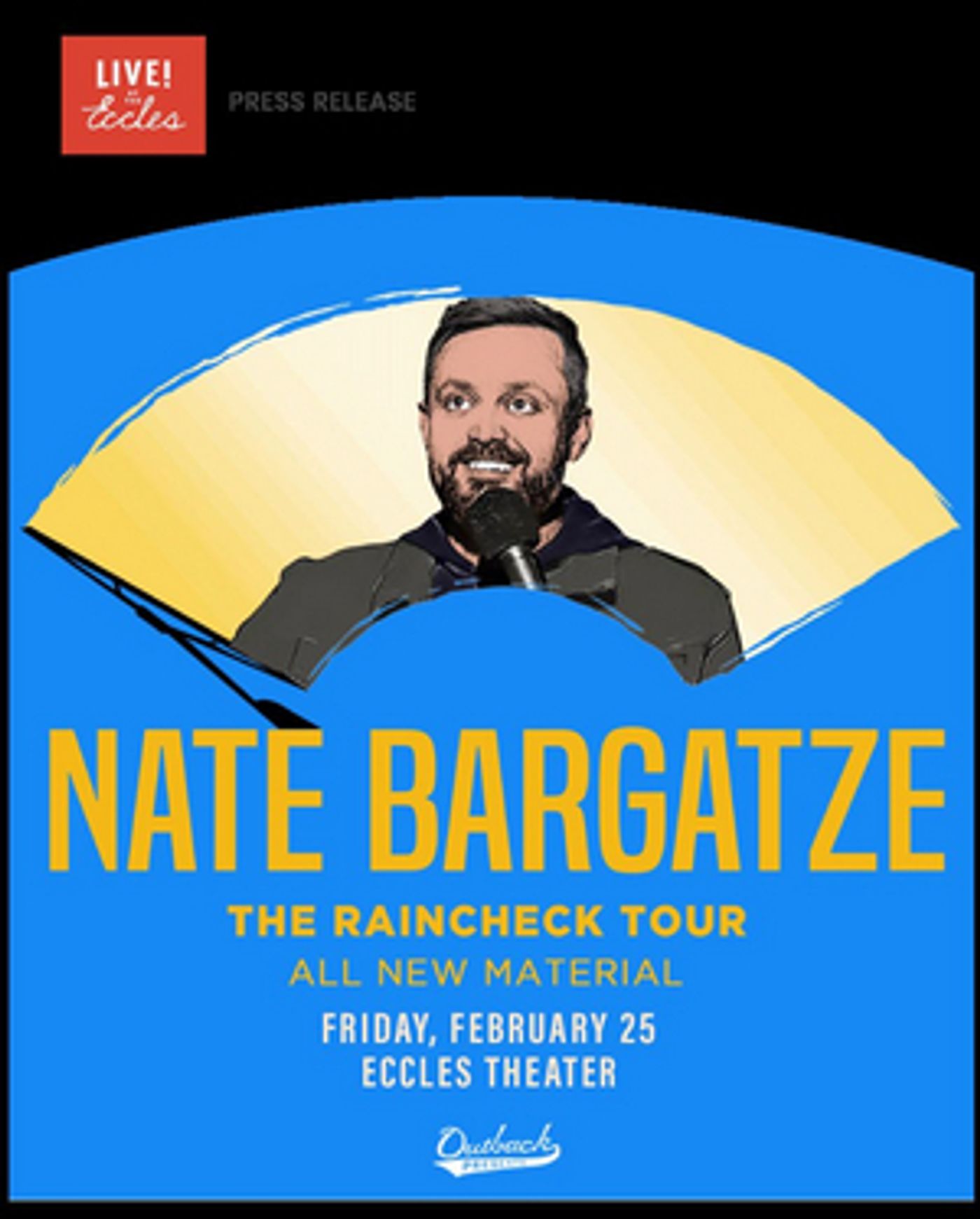 Comedian Nate Bargatze Brings His RAINCHECK Tour to Utah July 2022 Comedian Nate Bargatze Brings His RAINCHECK Tour to Utah July 2022 Image