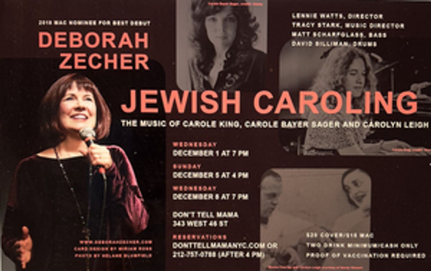 -20010101 Deborah Zecher Brings JEWISH CAROLING to Don't Tell Mama Next Month Image