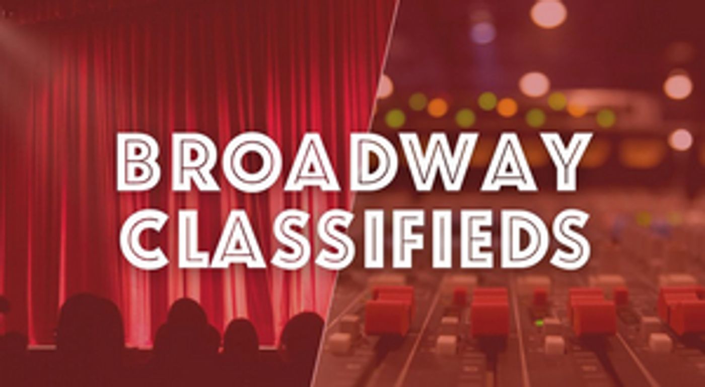 Now Hiring: Touring Company Manager, Production Assistant and More - BroadwayWorld Classifieds  Image