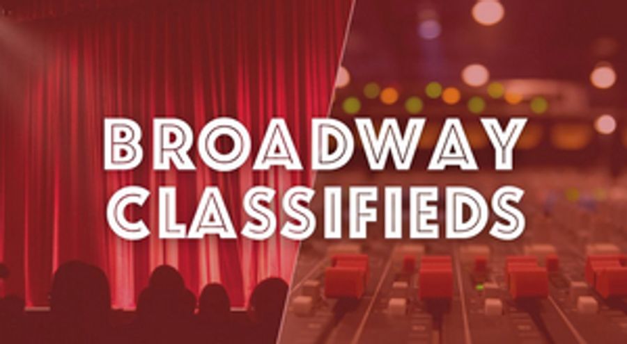 Now Hiring: Sound Designer/Engineer, Production Supervisor, and More - BroadwayWorld Classifieds  Image