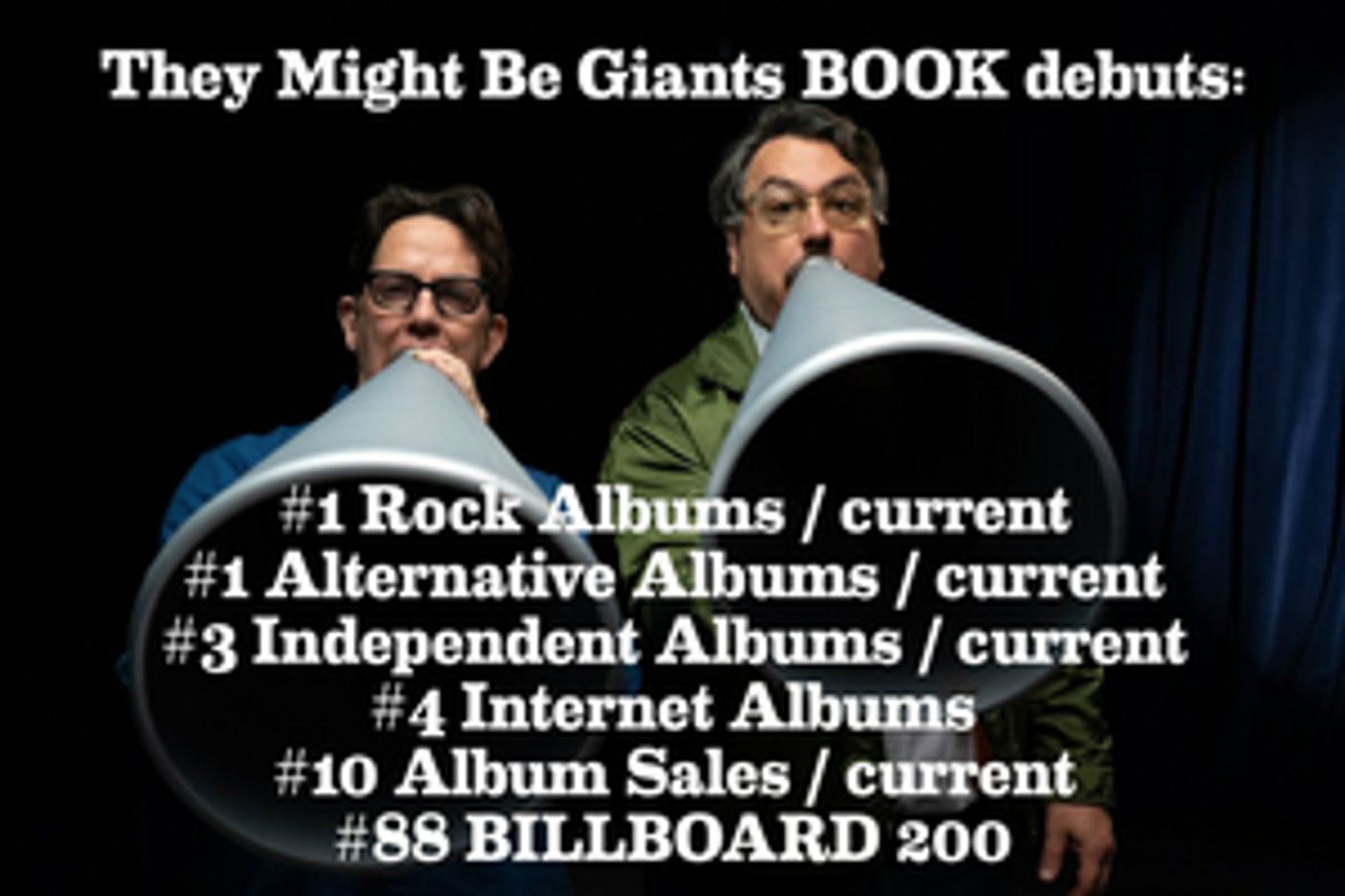 They Might Be Giants 'BOOK' Debuts At #1 Rock Albums, #1 Alternative Albums and #88 Billboard 200 Charts They Might Be Giants 'BOOK' Debuts At #1 Rock Albums, #1 Alternative Albums and #88 Billboard 200 Charts Image