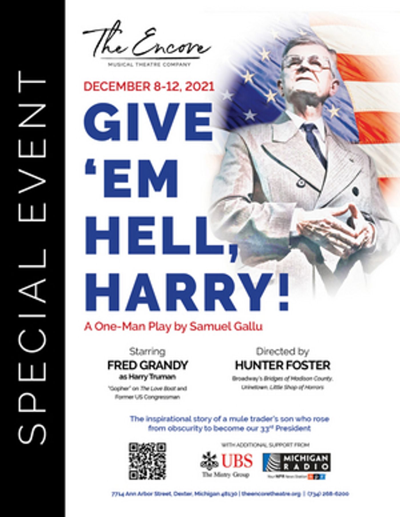 Fred Grandy to Star in GIVE 'EM HELL, HARRY! Directed by Hunter Foster  Image