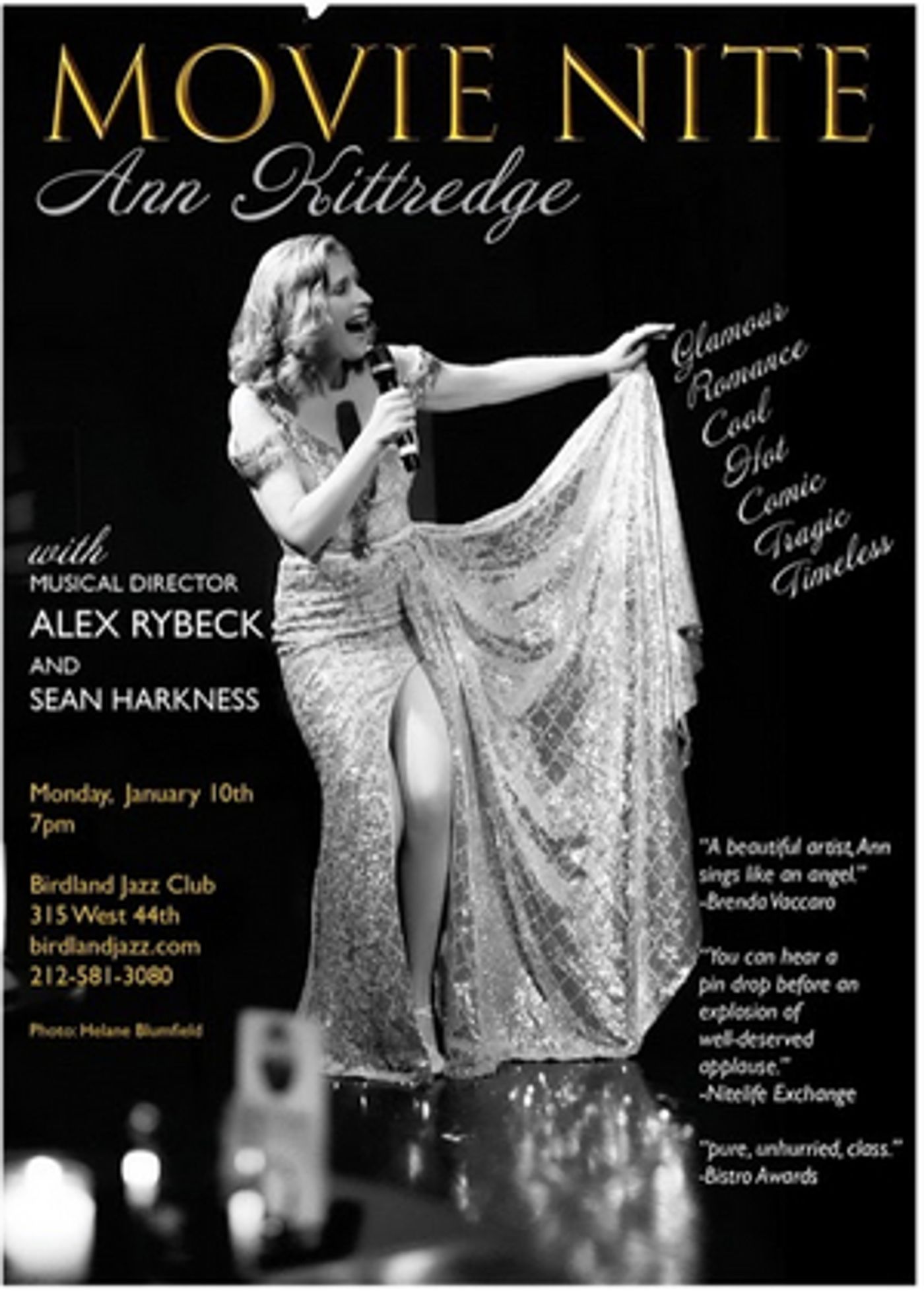 Ann Kittredge To Bring MOVIE NITE to Birdland Jazz Club For Encore Performance  Image