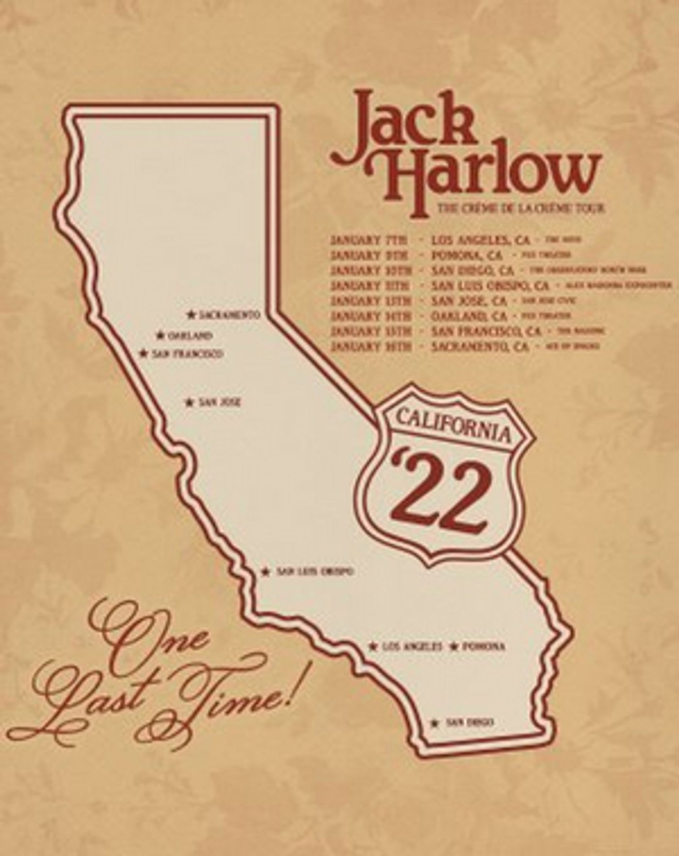 Jack Harlow Announces 'Crème de la Crème California' Tour Dates Jack Harlow Announces 'Crème de la Crème California' Tour Dates Image