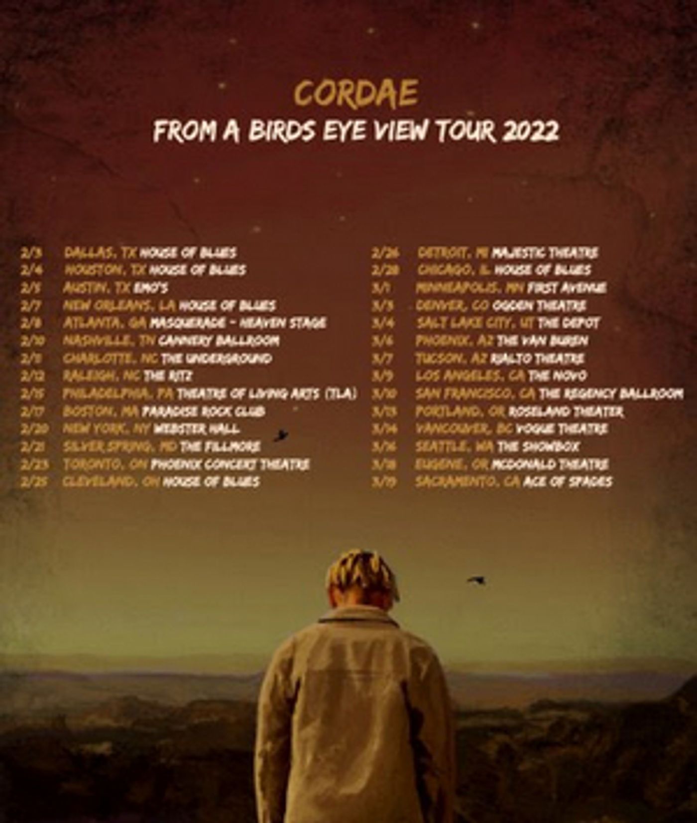 Cordae Announces 'Bird's Eye View' Tour Dates Cordae Announces 'Bird's Eye View' Tour Dates Image