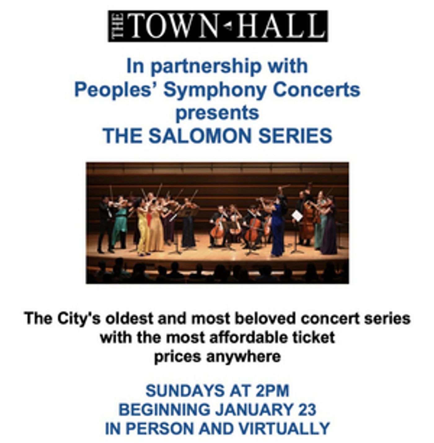 The Town Hall & Peoples' Symphony Concerts to Present the Salomon Series  Image
