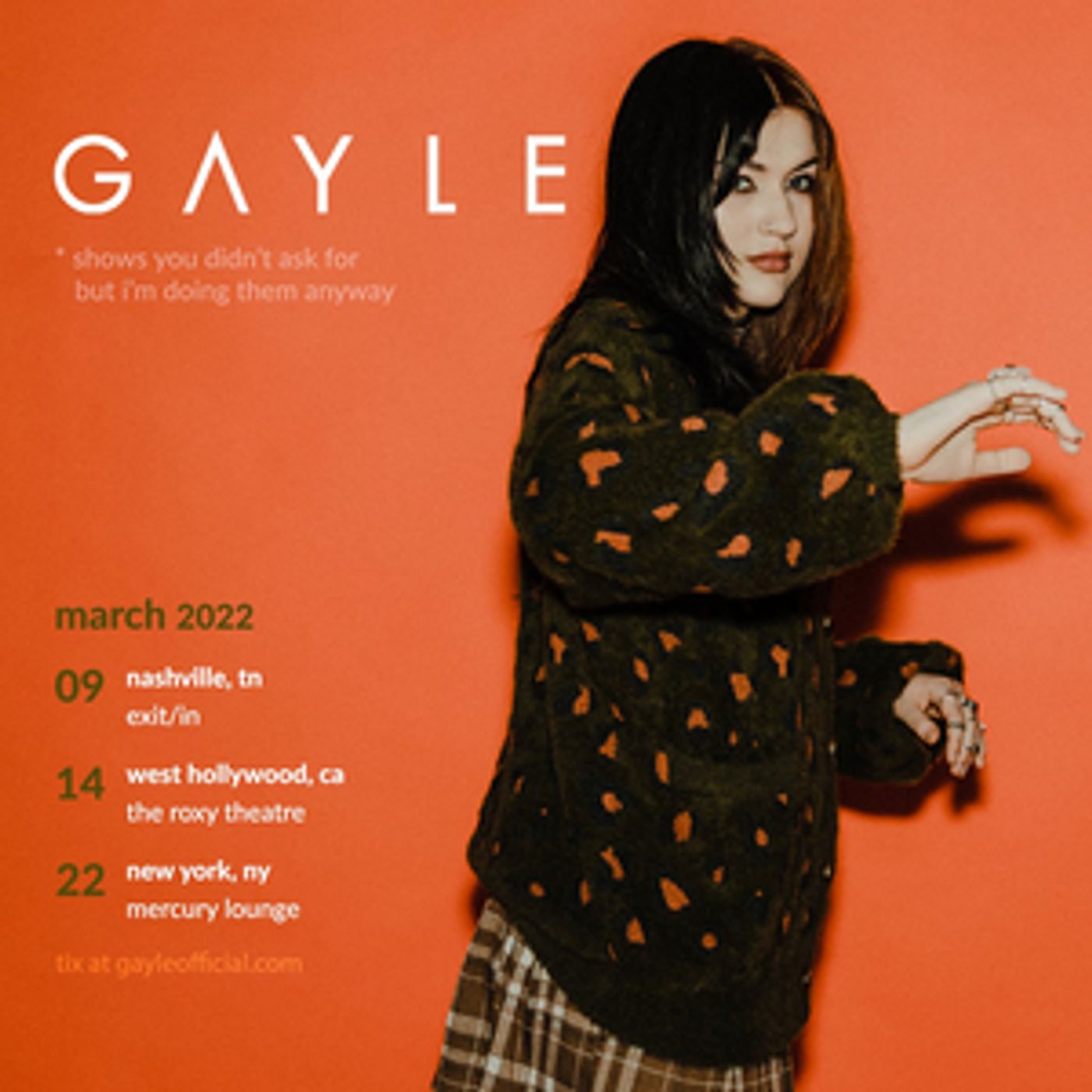 GAYLE Announces Headline Tour Dates GAYLE Announces Headline Tour Dates Image