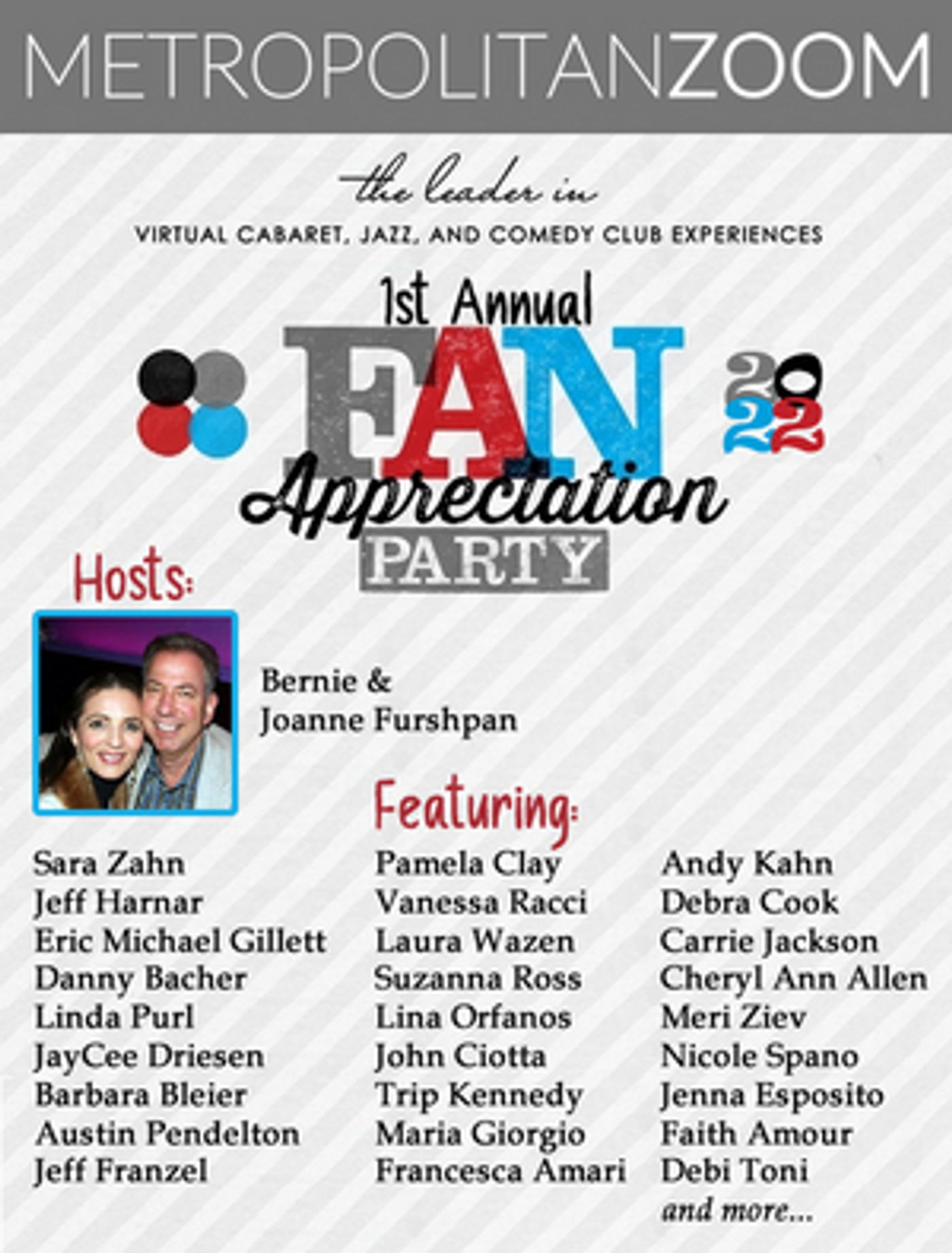 MetropolitanZoom Will Host Free Online Fan Appreciation Party  Image