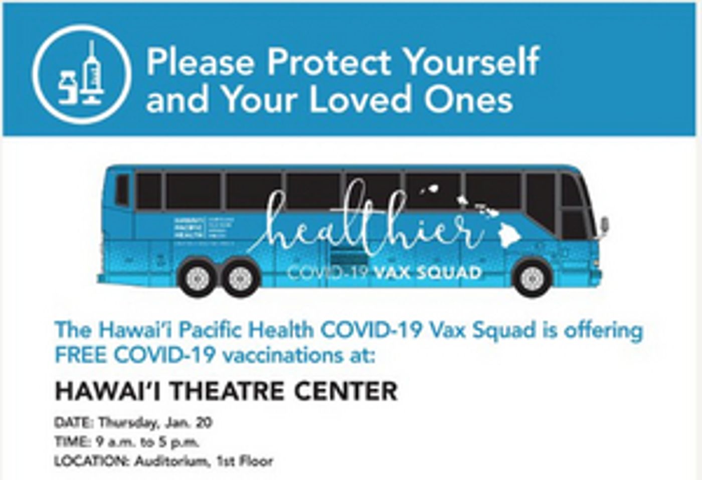 Hawaii Theatre Center Partners With Hawaii Pacific Health For COVID-19 Vaccination Event Hawaii Theatre Center Partners With Hawaii Pacific Health For COVID-19 Vaccination Event Image