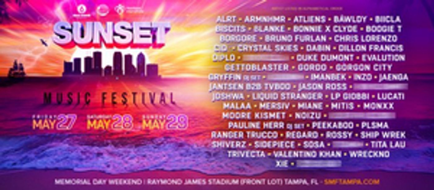 Sunset Events & Disco Donnie Presents Announce Sunset Music Festival Phase 1 Line Up  Image
