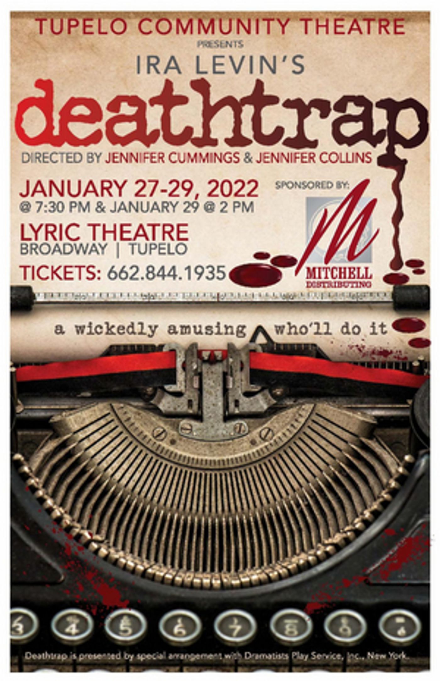 DEATHTRAP Comes to Tupelo Community Theatre This Weekend  Image