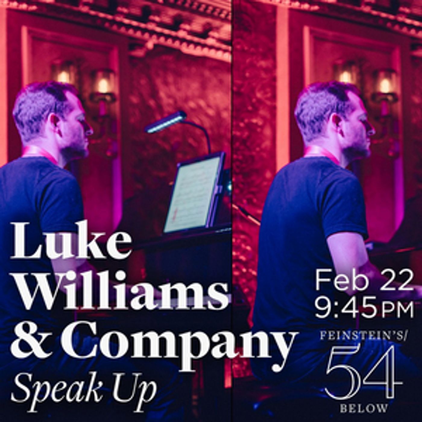 Luke Williams to Debut New Original Music at SPEAK UP  Image