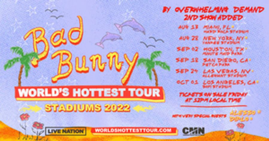 Bad Bunny Announces Six Additional US Stadium Shows On His 'Bad Bunny: World's Hottest Tour' Image