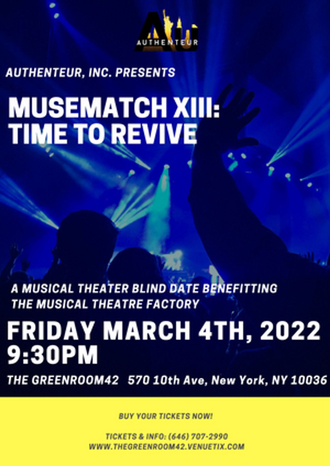 MUSEMATCH XIII: A TIME TO REVIVE Will Play The Green Room 42 on March 4th  Image