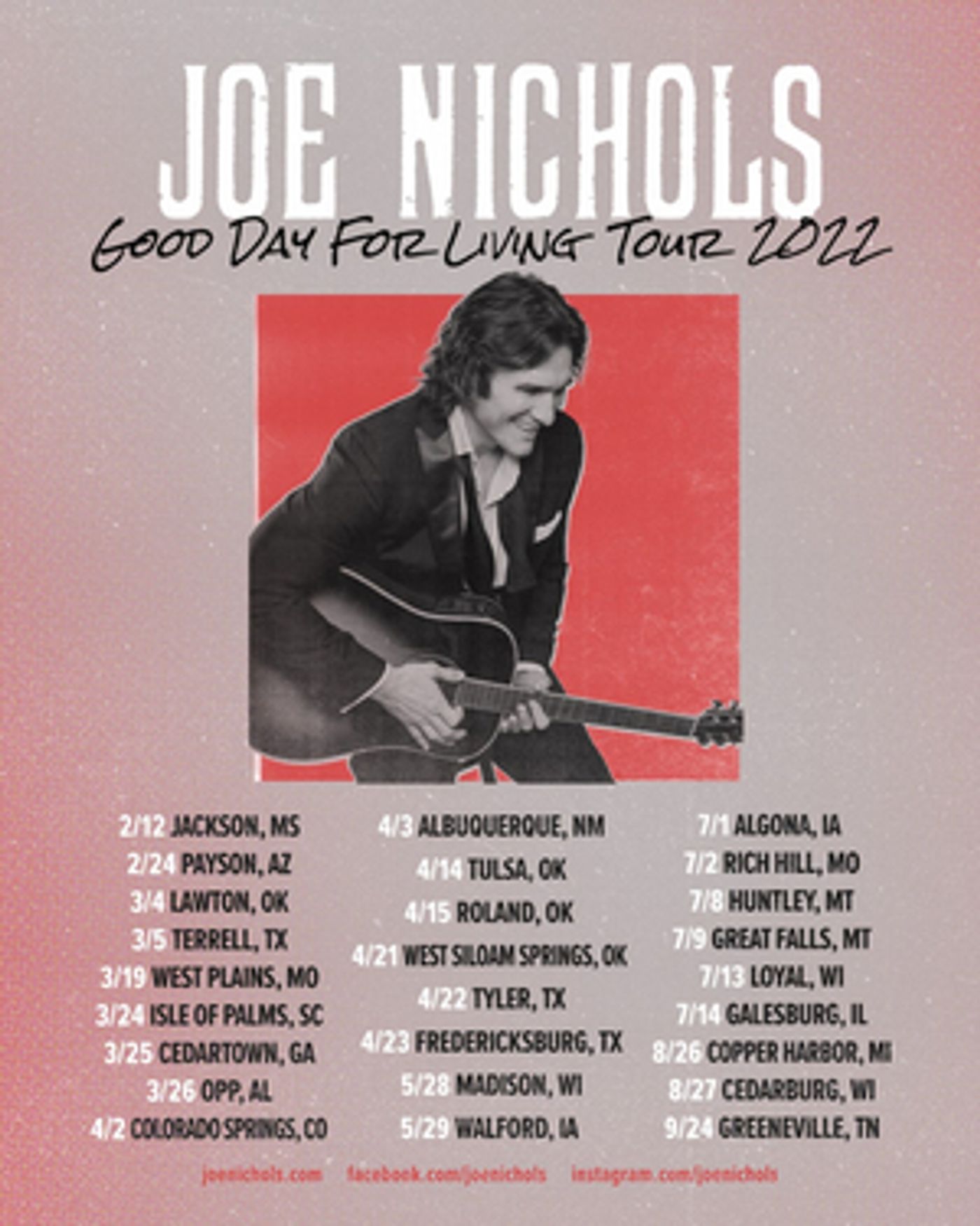 Joe Nichols Announces 'Good Day For Living' 2022 Tour Joe Nichols Announces 'Good Day For Living' 2022 Tour Image