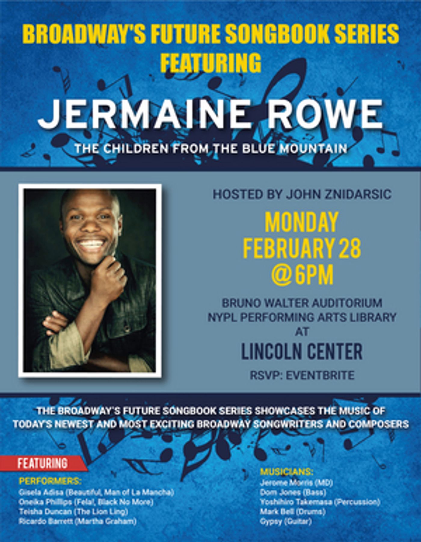 Broadway's Future Songbook Series to Return With Songs from Jermaine Rowe's CHILDREN FROM THE BLUE MOUNTAIN Broadway's Future Songbook Series to Return With Songs from Jermaine Rowe's CHILDREN FROM THE BLUE MOUNTAIN Image