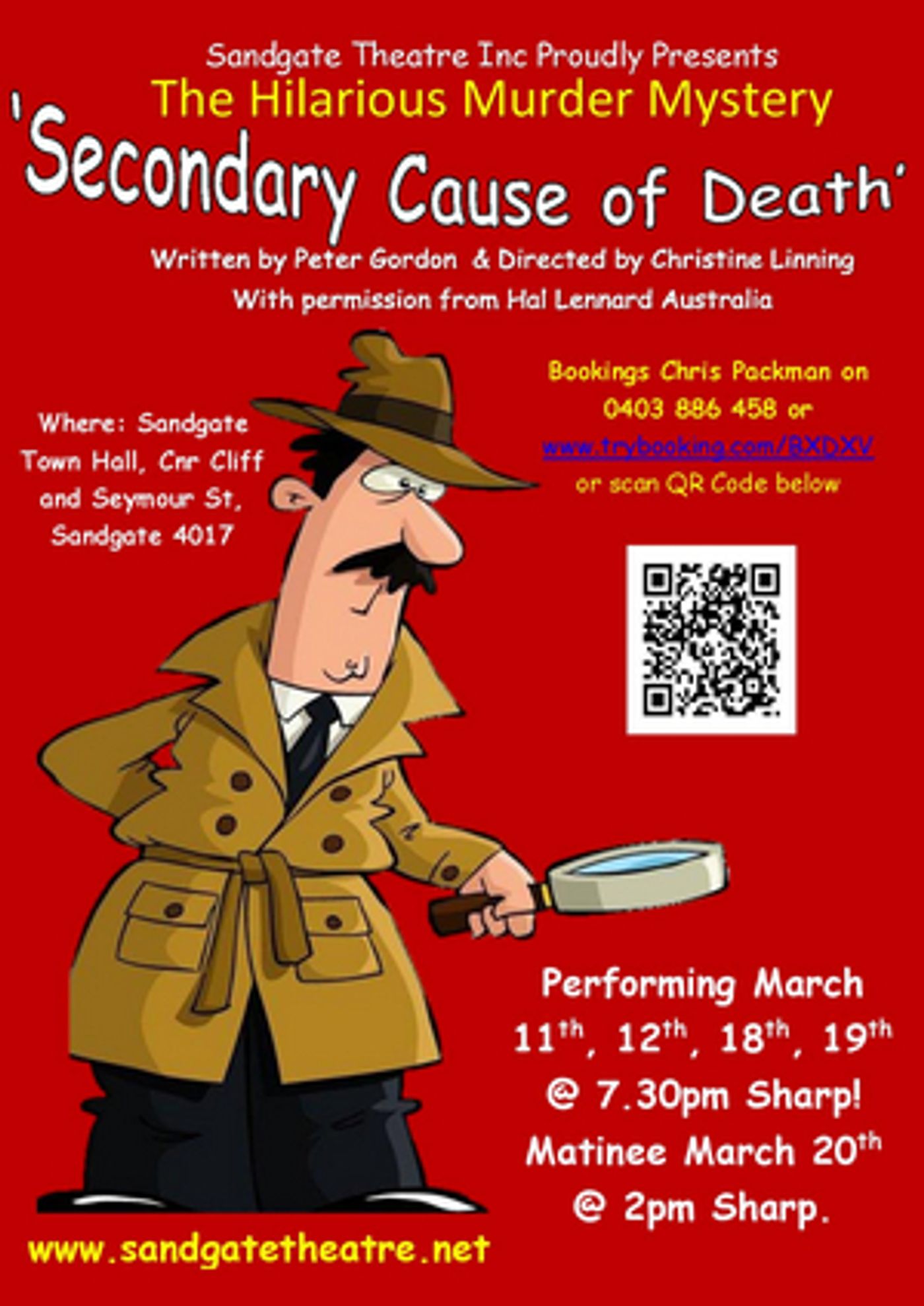 SECONDARY CAUSE OF DEATH Announced at Sandgate Town Hall SECONDARY CAUSE OF DEATH Announced at Sandgate Town Hall Image