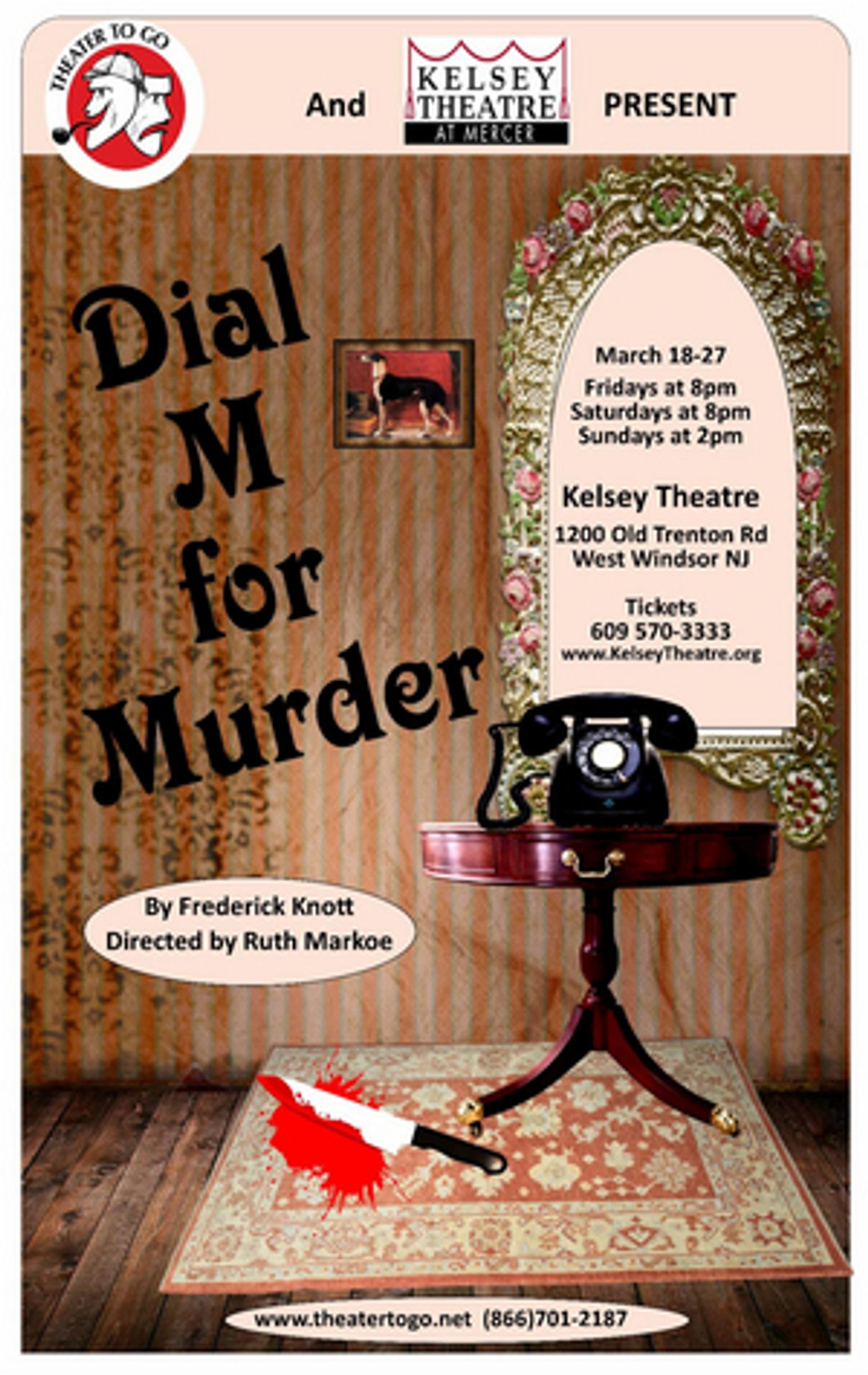 Theater to Go Brings DIAL M FOR MURDER to Kelsey Theatre  Image