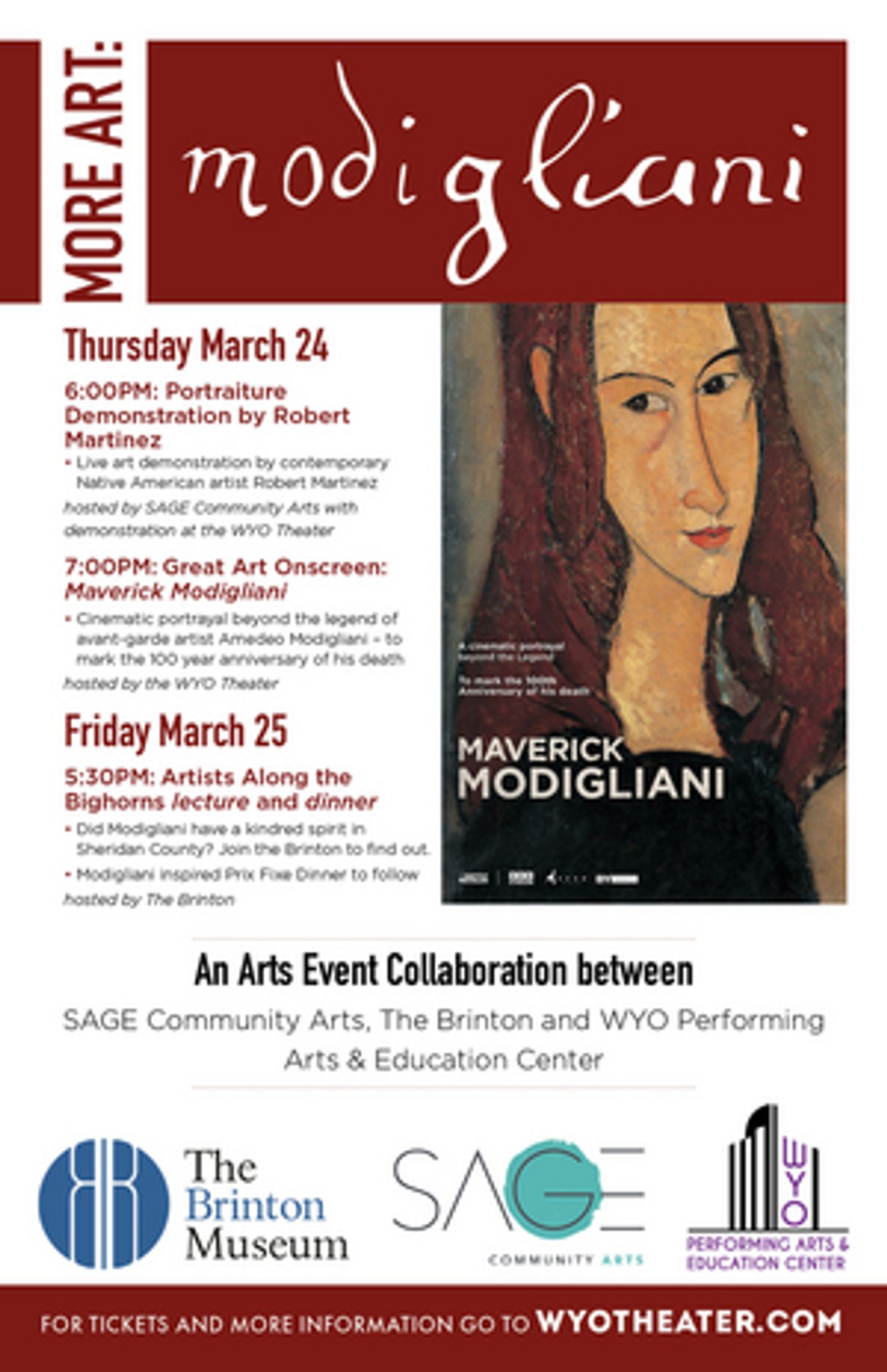 SAGE, The Brinton and WYO Share MORE ART in Two-Day Celebration SAGE, The Brinton and WYO Share MORE ART in Two-Day Celebration Image