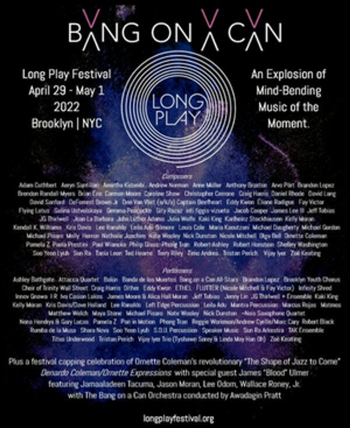 Bang On A Can LONG PLAY Music Festival Schedule Announced Bang On A Can LONG PLAY Music Festival Schedule Announced Image