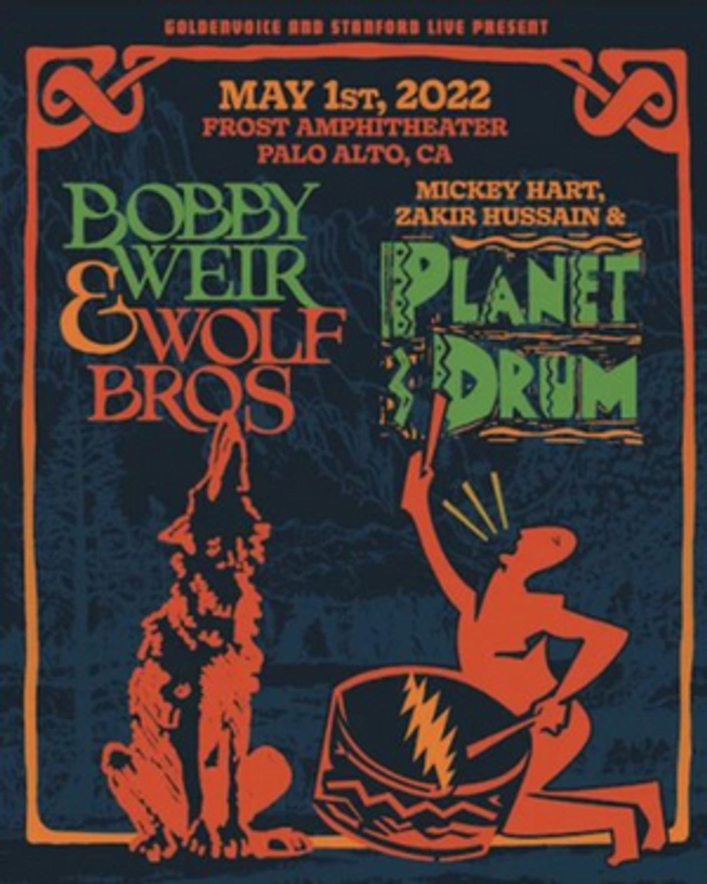 Bobby Weir & Wolf Bros, Mickey Hart, Zakir Hussain & Planet Drum Playing Frost Amphitheater Bobby Weir & Wolf Bros, Mickey Hart, Zakir Hussain & Planet Drum Playing Frost Amphitheater Image