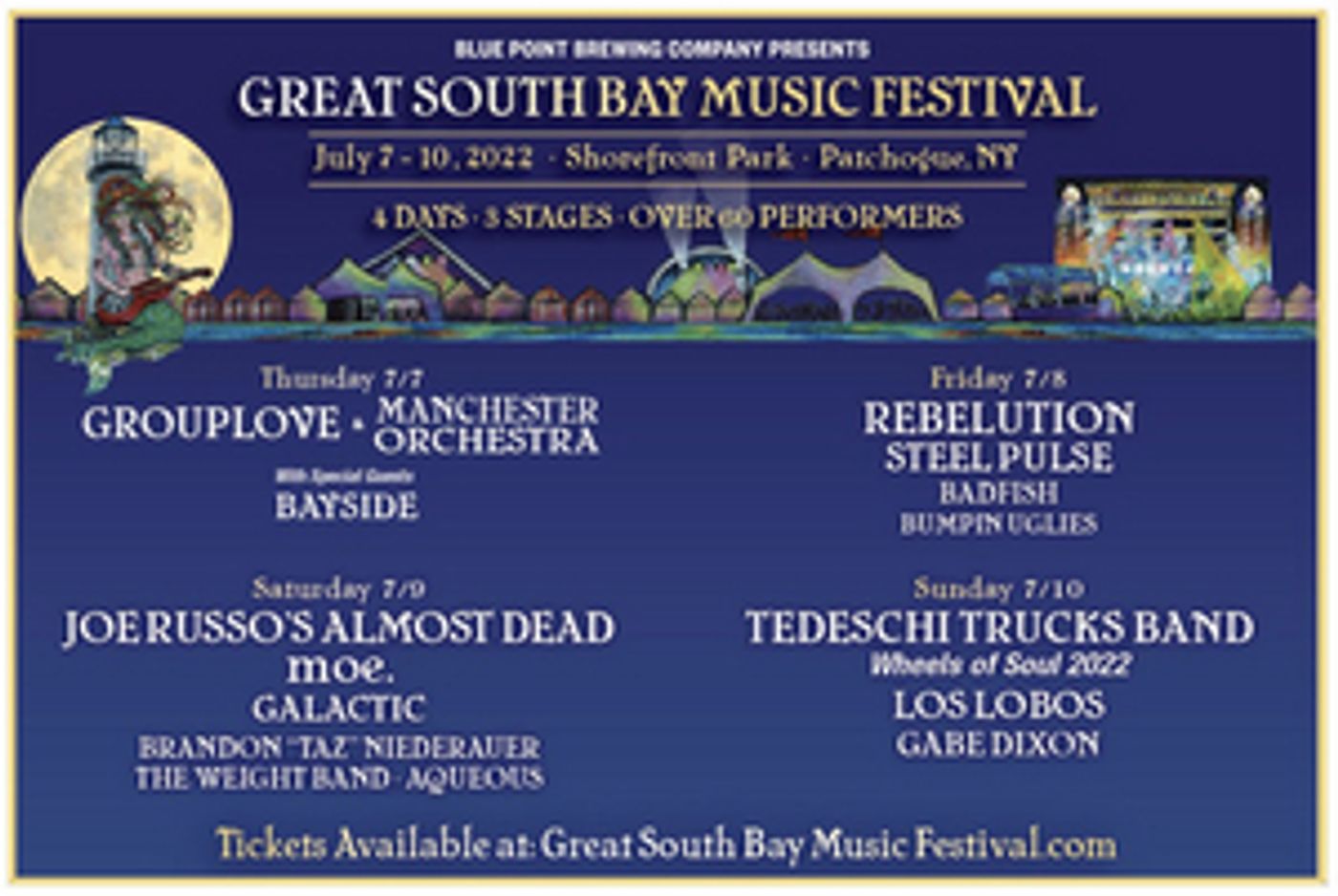 Blue Point Brewing Co. Presents GREAT SOUTH BAY MUSIC FESTIVAL Celebrating Its 14th Anniversary Blue Point Brewing Co. Presents GREAT SOUTH BAY MUSIC FESTIVAL Celebrating Its 14th Anniversary Image