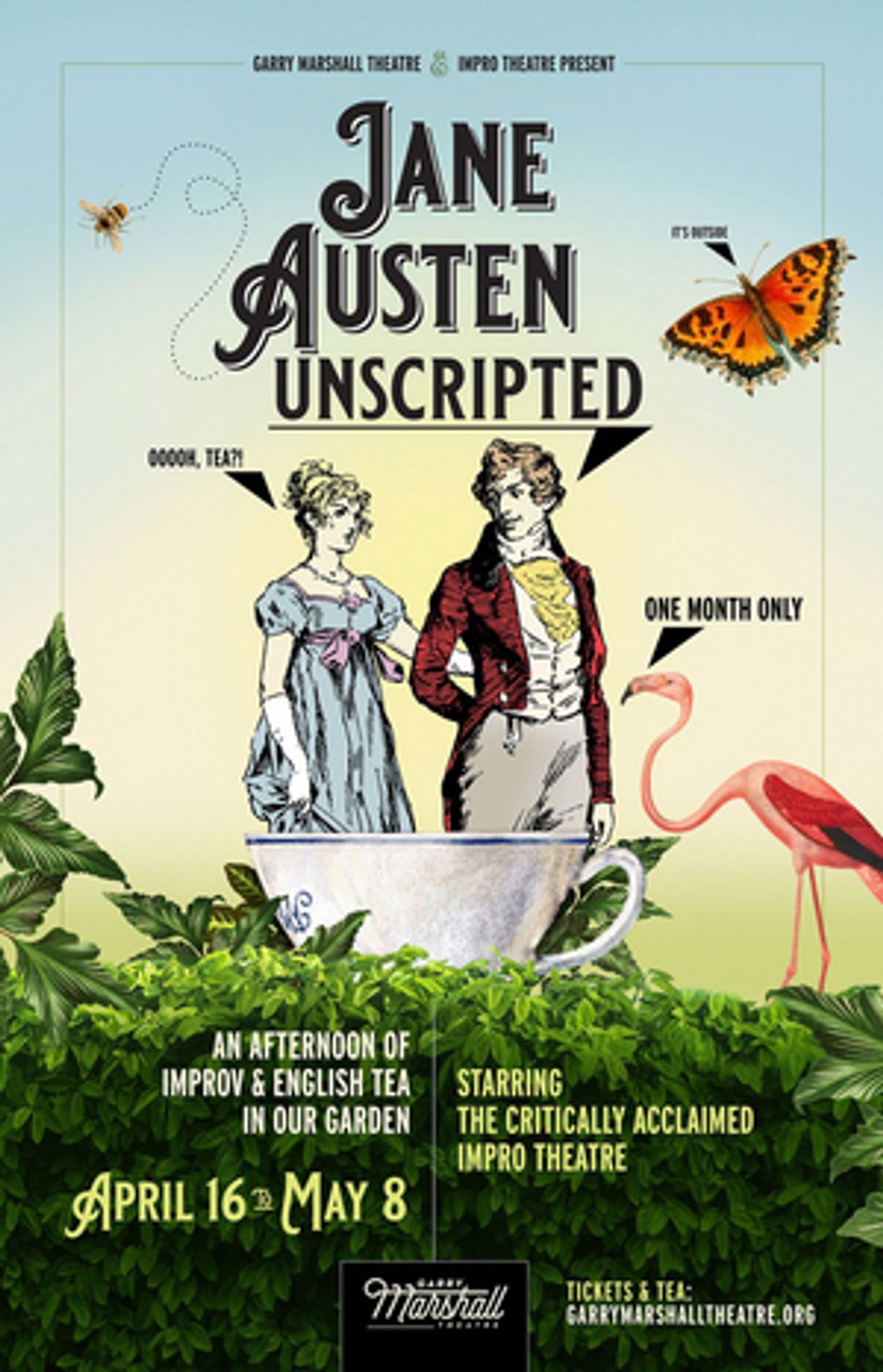 Garry Marshall Theatre And Impro Theatre Present JANE AUSTEN UNSCRIPTED, In The GMT Garden, April 16- May 8  Image