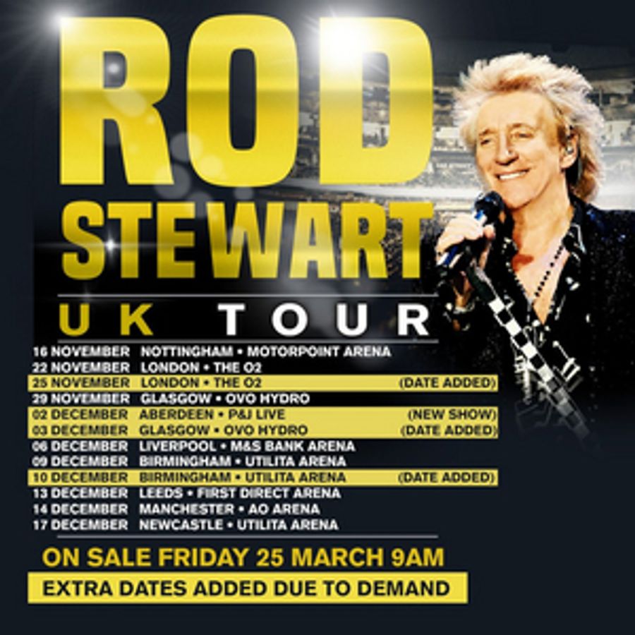 Rod Stewart Extends 2022 U.K. Arena Tour Due to Popular Demand Image