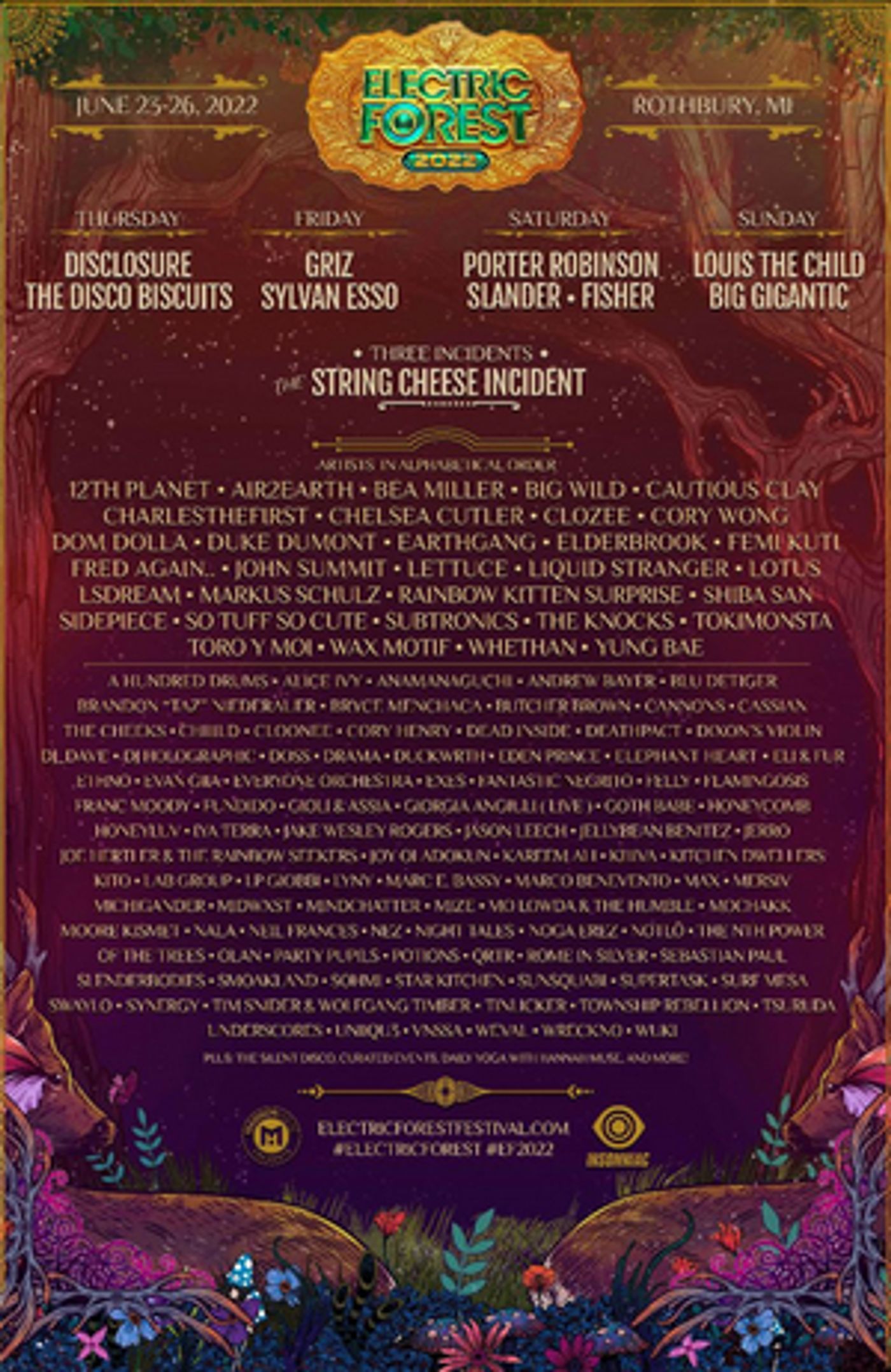 Electric Forest Reveals Additional Artists to the 2022 Festival Lineup  Image