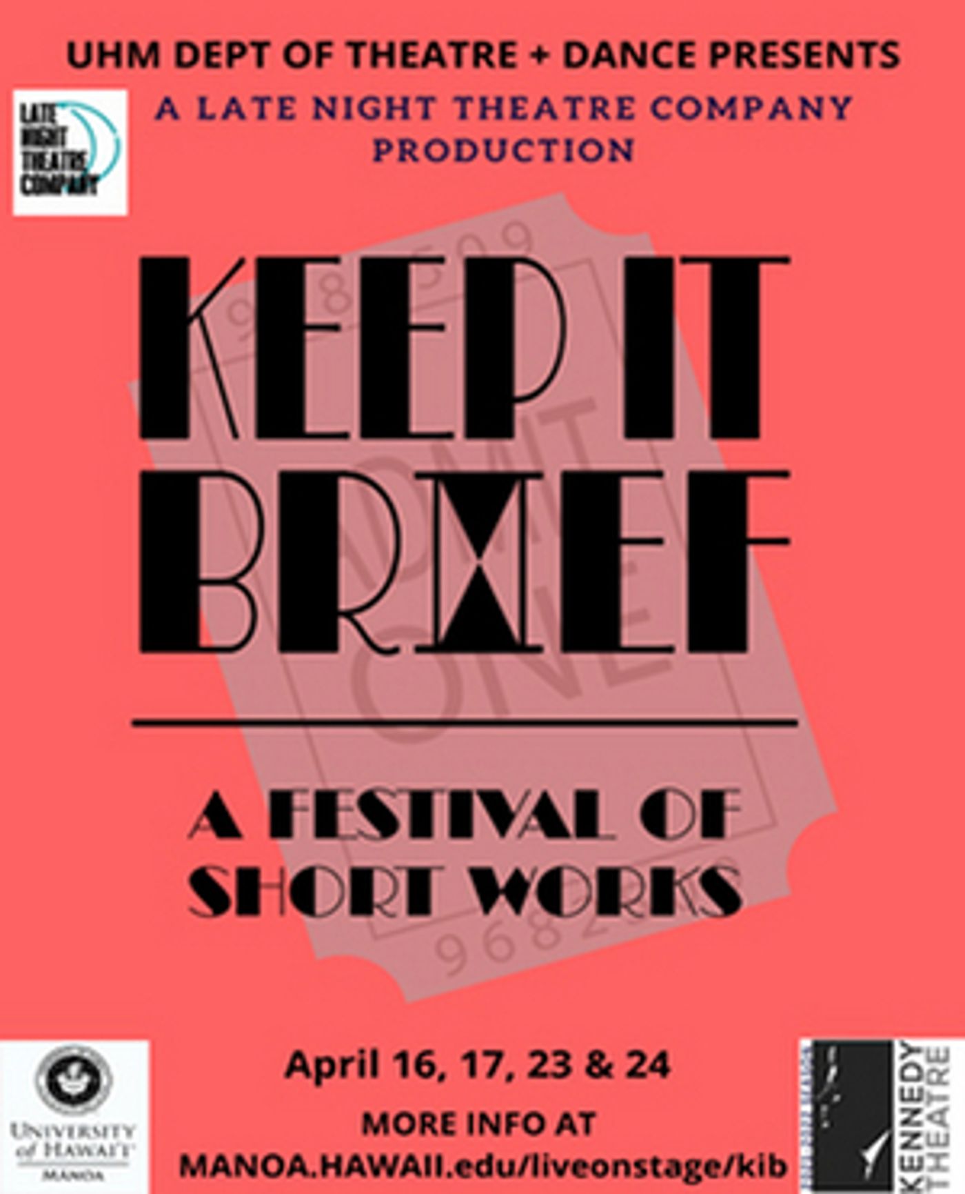 KEEP IT BRIEF Comes to UHM Kennedy Theatre KEEP IT BRIEF Comes to UHM Kennedy Theatre Image