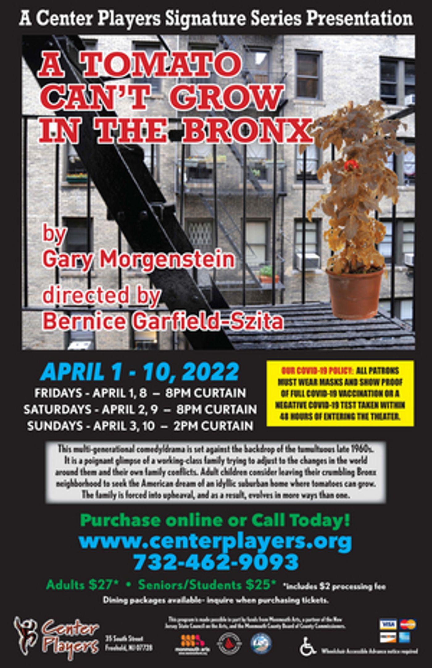 A TOMATO CAN'T GROW IN THE BRONX Comes to Center Players of Freehold Next Month A TOMATO CAN'T GROW IN THE BRONX Comes to Center Players of Freehold Next Month Image