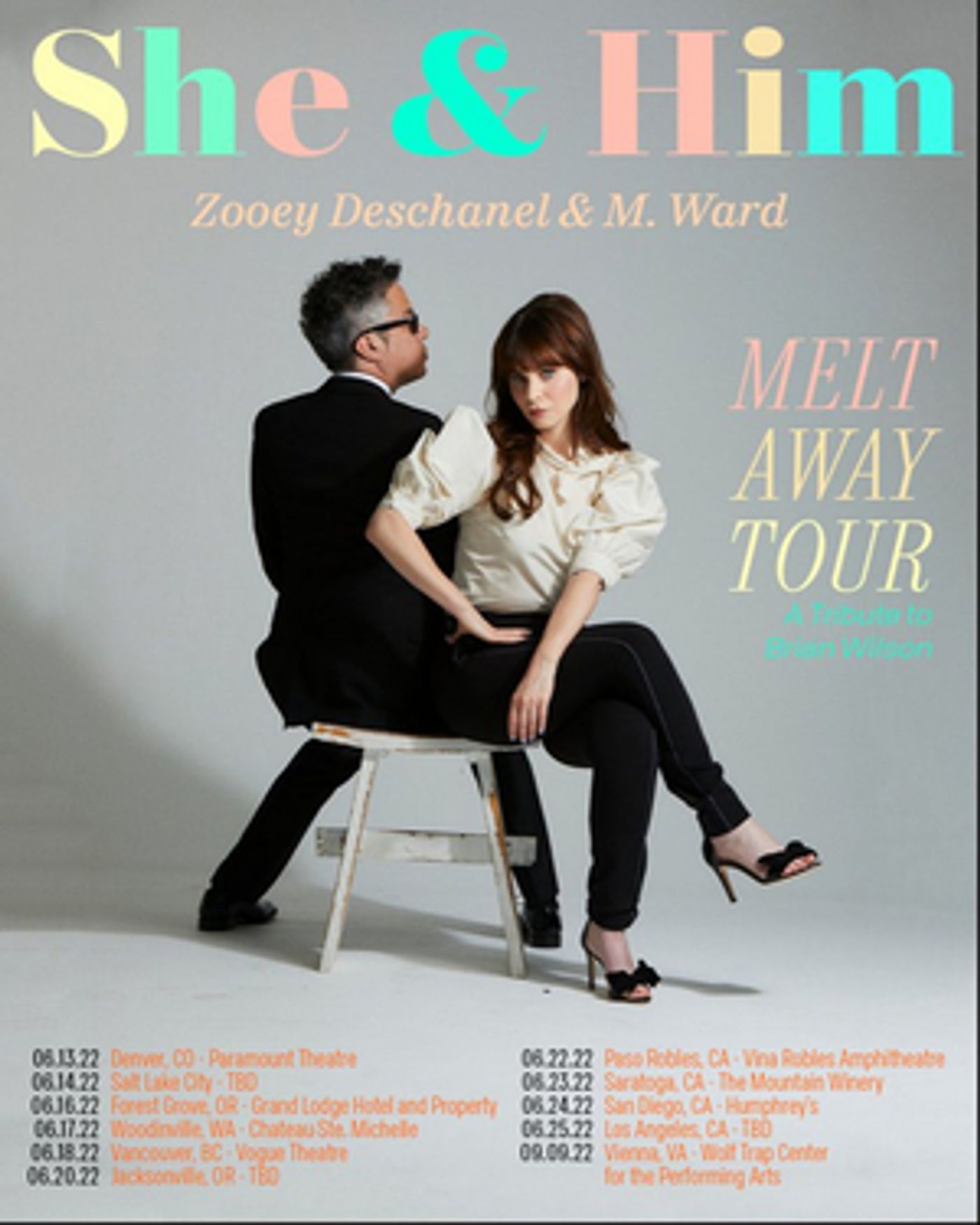 She & Him Announce Melt Away Tour: A Tribute to Brian Wilson She & Him Announce Melt Away Tour: A Tribute to Brian Wilson Image
