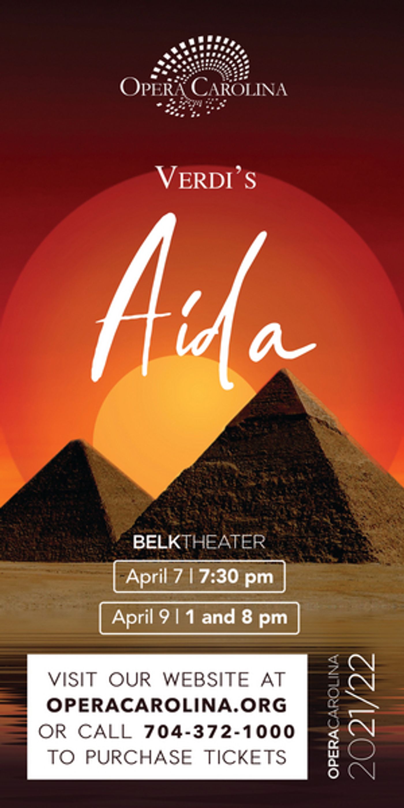 Opera Carolina Presents AIDA, April 7 & 9  Image