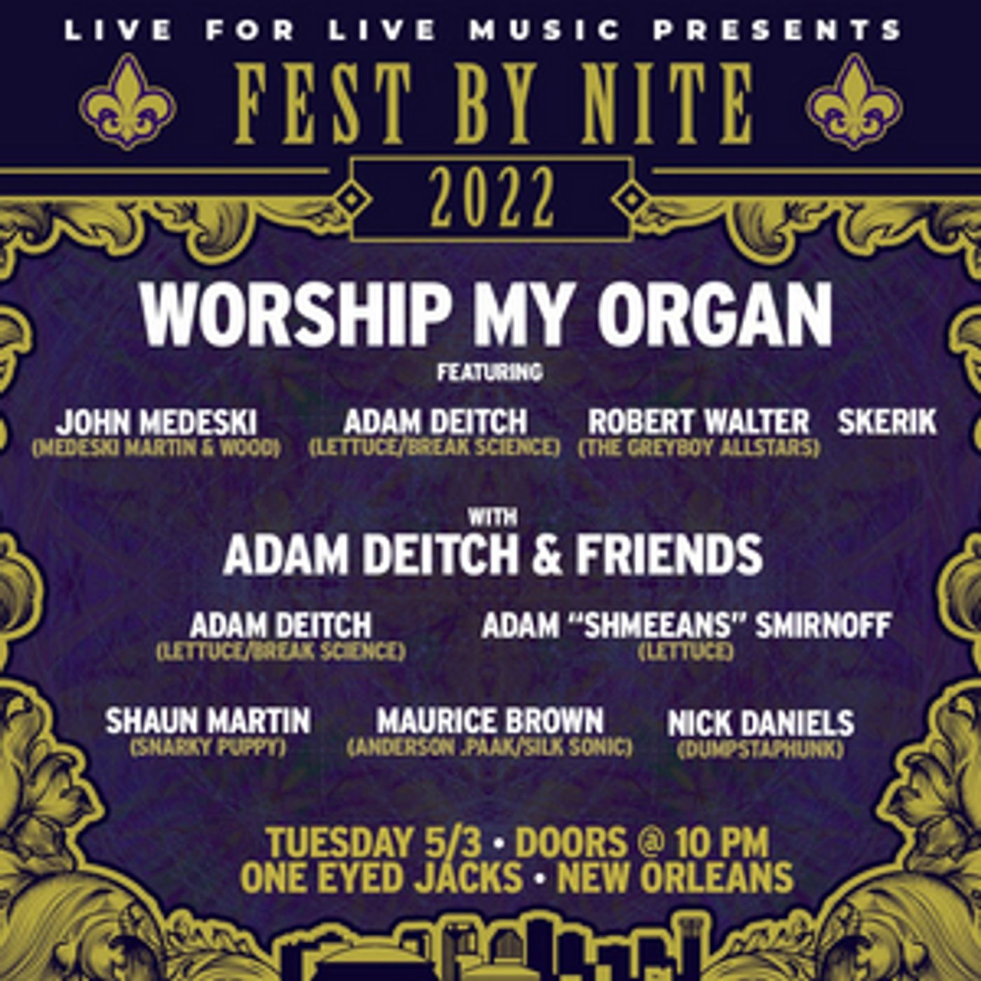WORSHIP MY ORGAN Comes to One Eyed Jack's as Part of Jazz Fest  Image