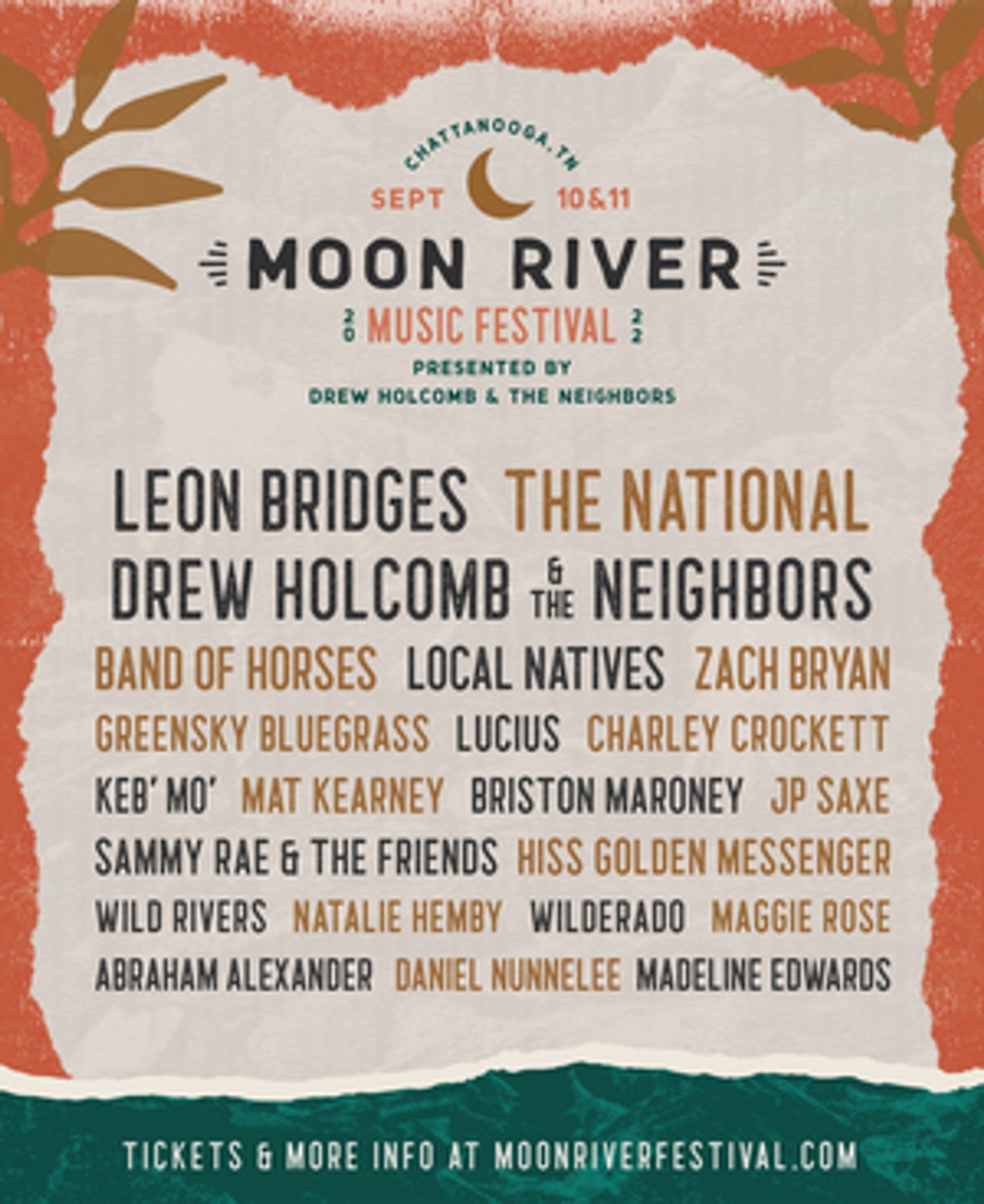 Leon Bridges & The National to Headline Moon River Music Festival  Image
