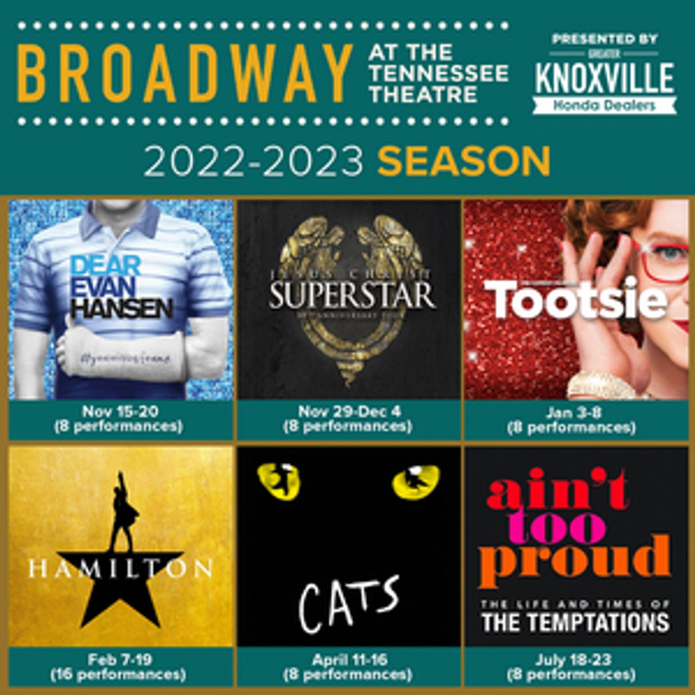 HAMILTON, DEAR EVAN HANSEN, and More Set For Tennessee Theatre's 2022-23 Season HAMILTON, DEAR EVAN HANSEN, and More Set For Tennessee Theatre's 2022-23 Season Image