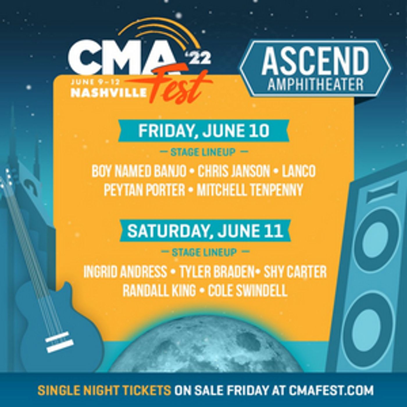 CMA Fest Reveals Lineup For Nighttime Concerts At Ascend Amphitheater CMA Fest Reveals Lineup For Nighttime Concerts At Ascend Amphitheater Image