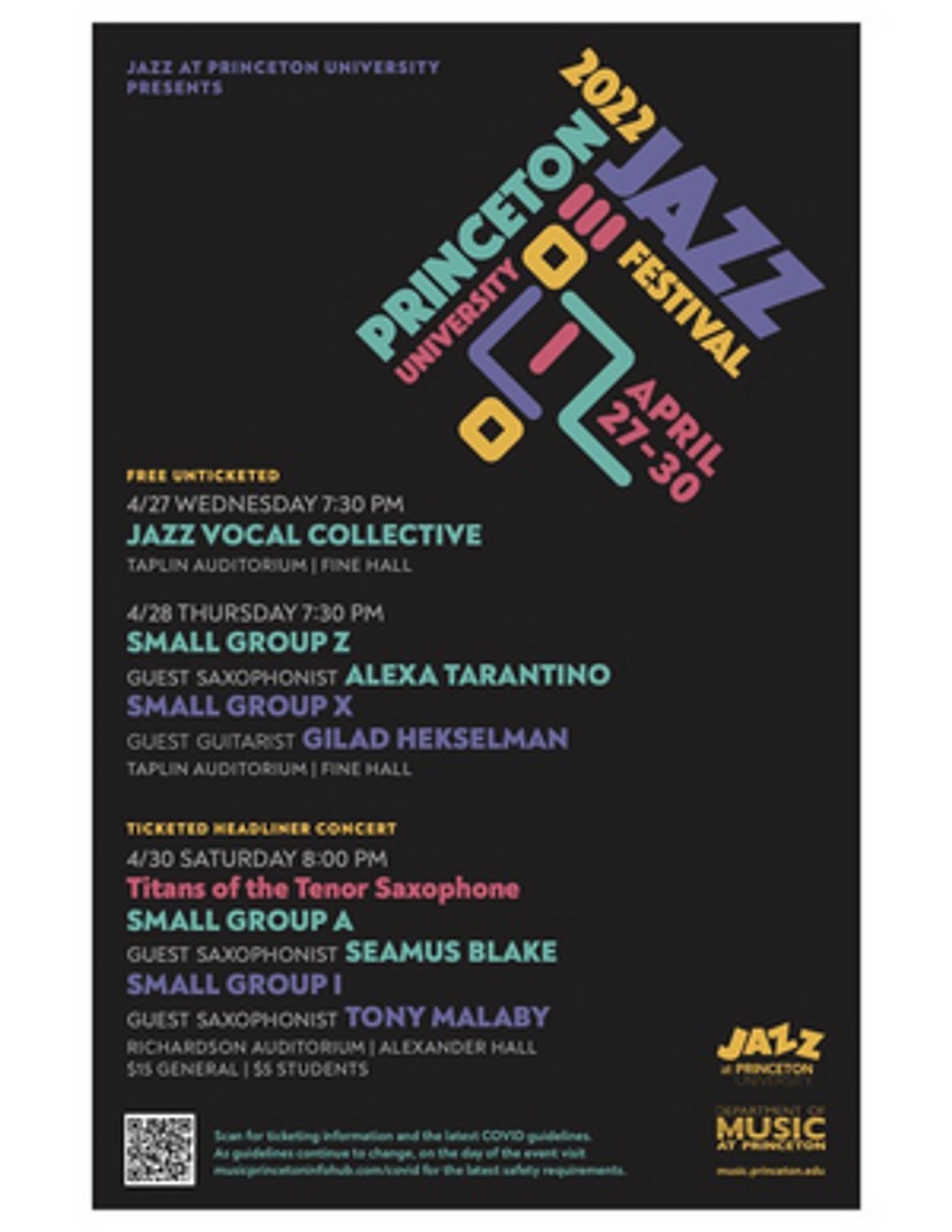 Princeton University Jazz Festival Features Gilad Hekselman, Alexa Tarantino, Seamus Blake, and Tony Malaby Princeton University Jazz Festival Features Gilad Hekselman, Alexa Tarantino, Seamus Blake, and Tony Malaby Image