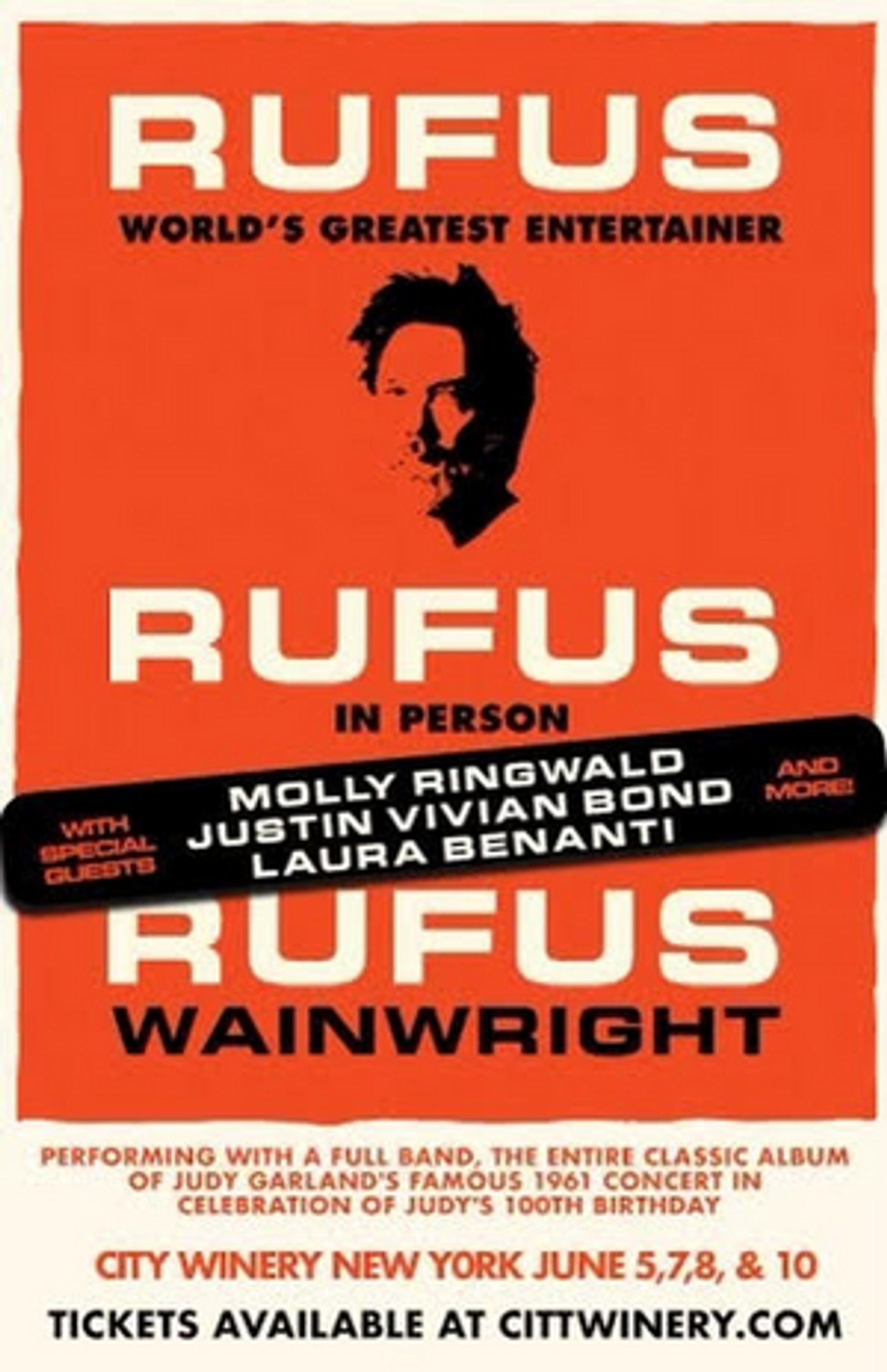 Laura Benanti, Mx Justin Vivian Bond & More to Join Rufus Wainwright for City Winery Shows  Image