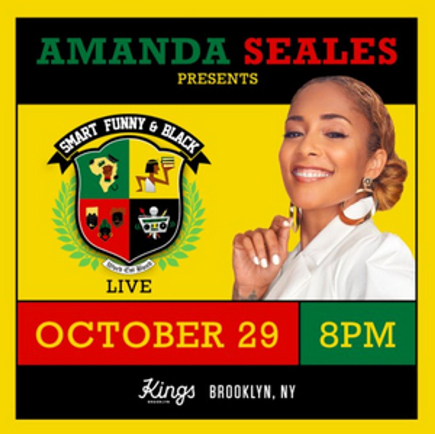 Amanda Seales Presents SMART, FUNNY & BLACK Live at Kings Theatre, October 29  Image