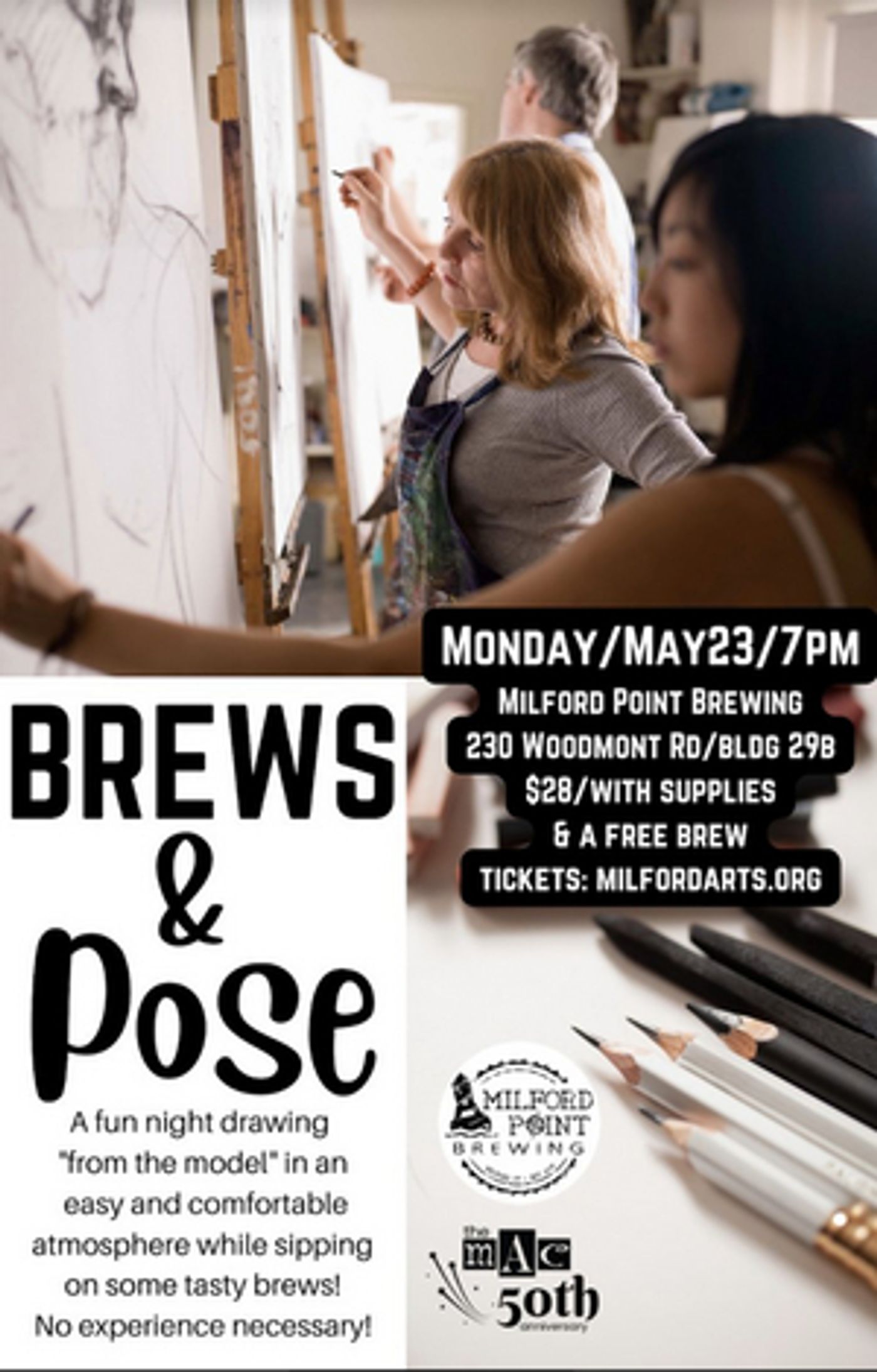Milford Point Brewing and Milford Arts Council to Host Brews & Pose Event  Image