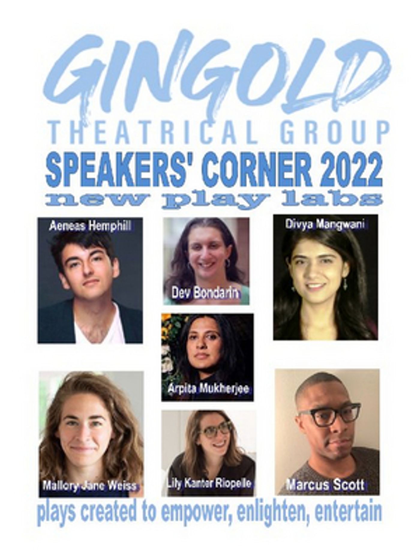 Gingold Theatrical Group to Present SPEAKERS' CORNER New Play Development Workshops  Image