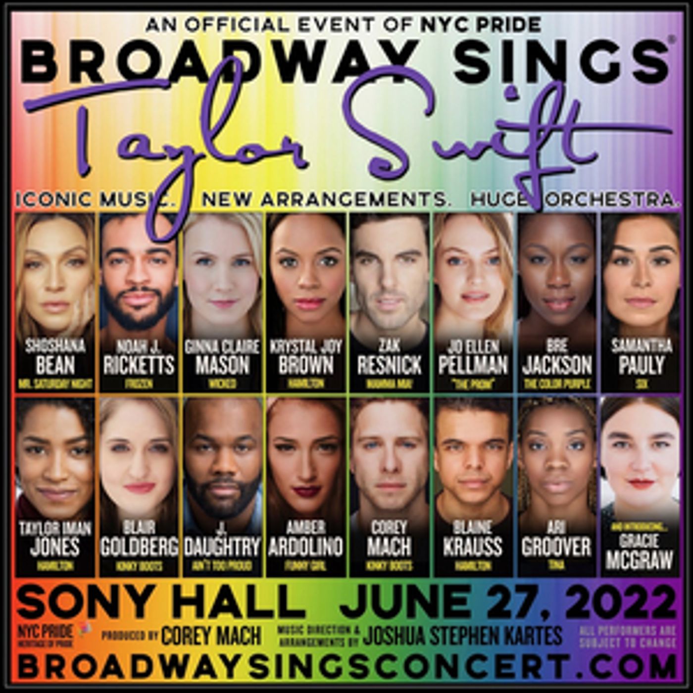 Shoshana Bean, Taylor Iman Jones, Samantha Pauly, and More Set For BROADWAY SINGS TAYLOR SWIFT at Sony Hall  Image